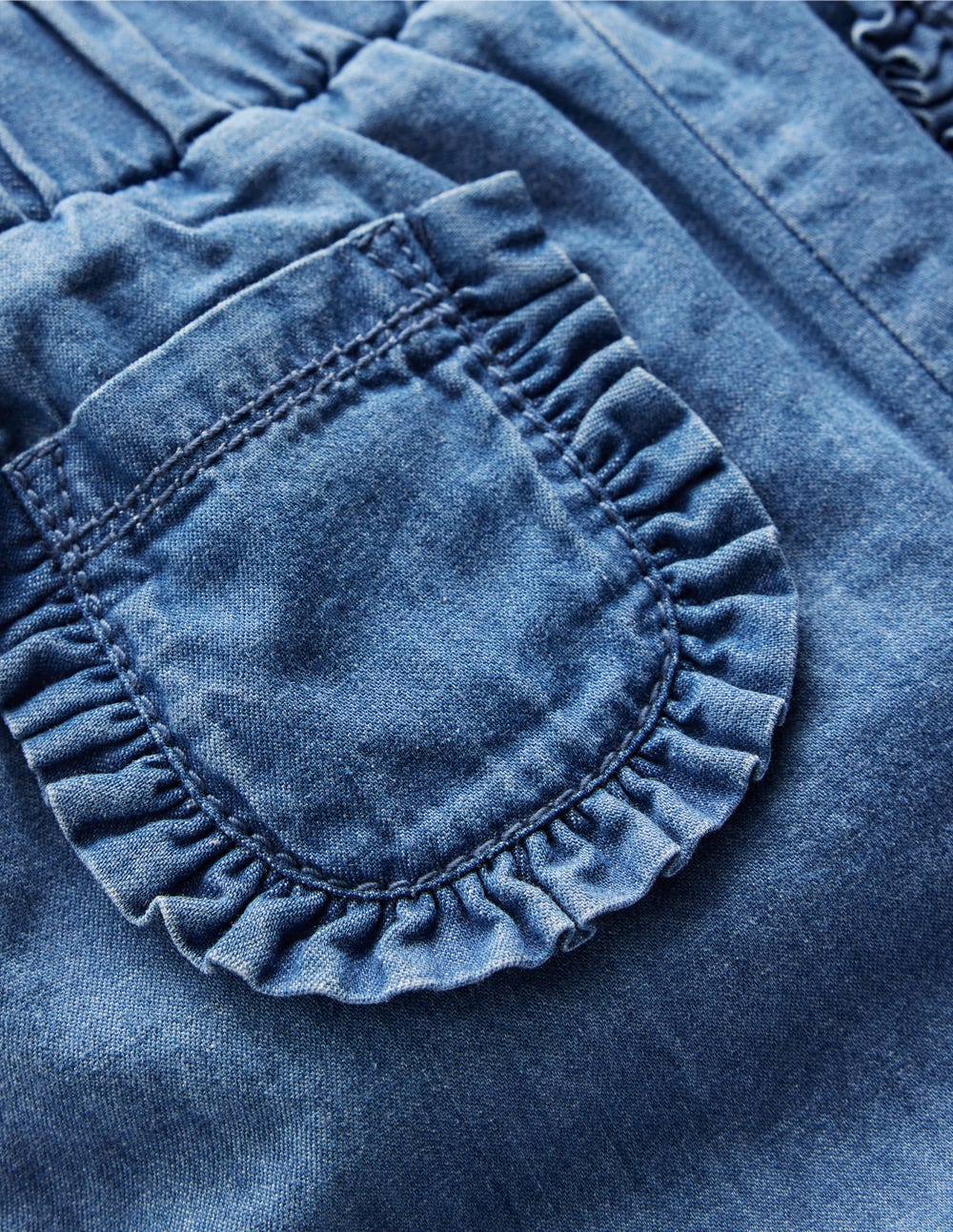 Cosy Lined Pants-Blue Chambray