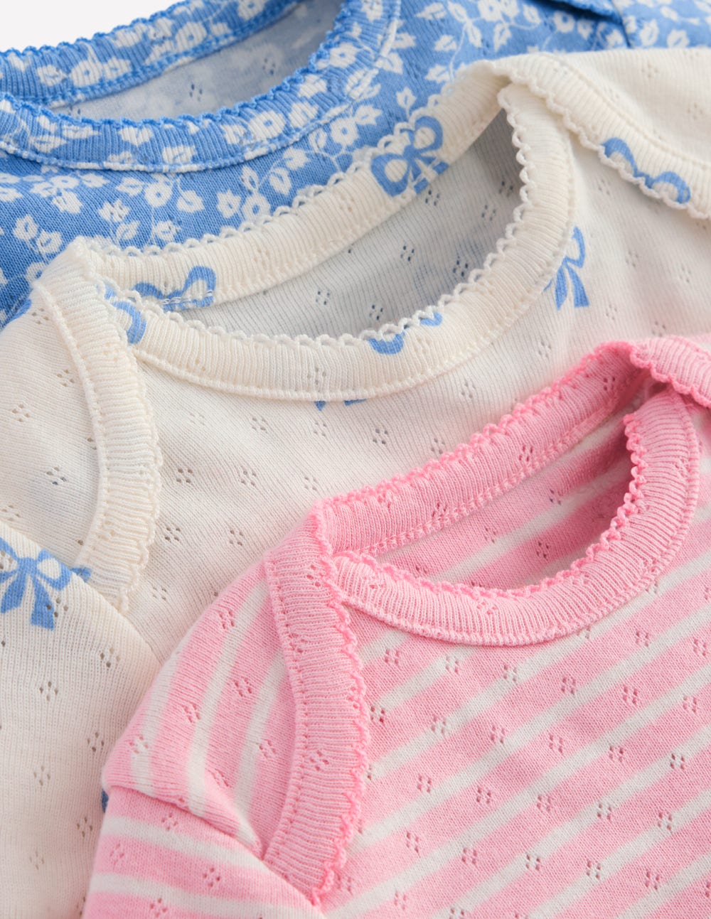 3-pack Pointelle Bodies-Soft Ivory Tiny Bows