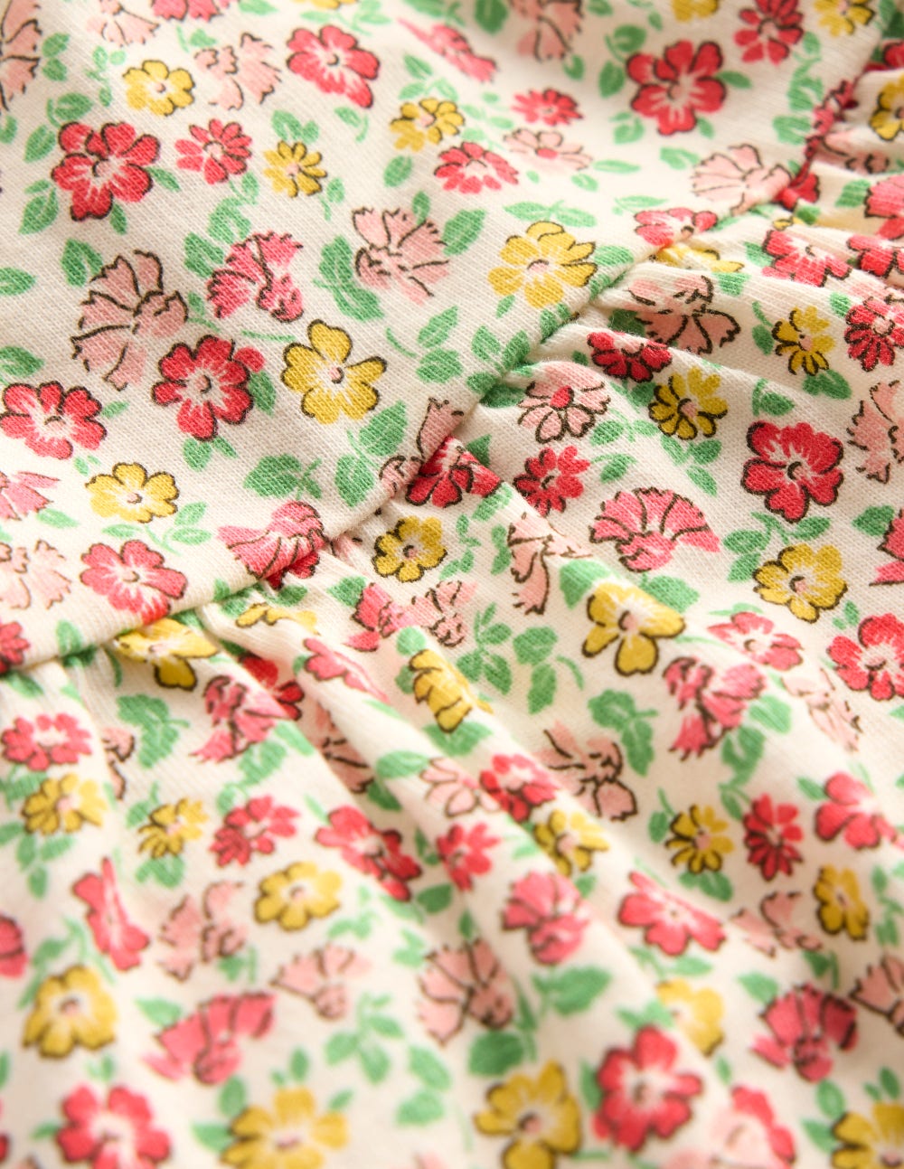 Jersey Frill Sleeve Dress-Multi Summer Flowerbed