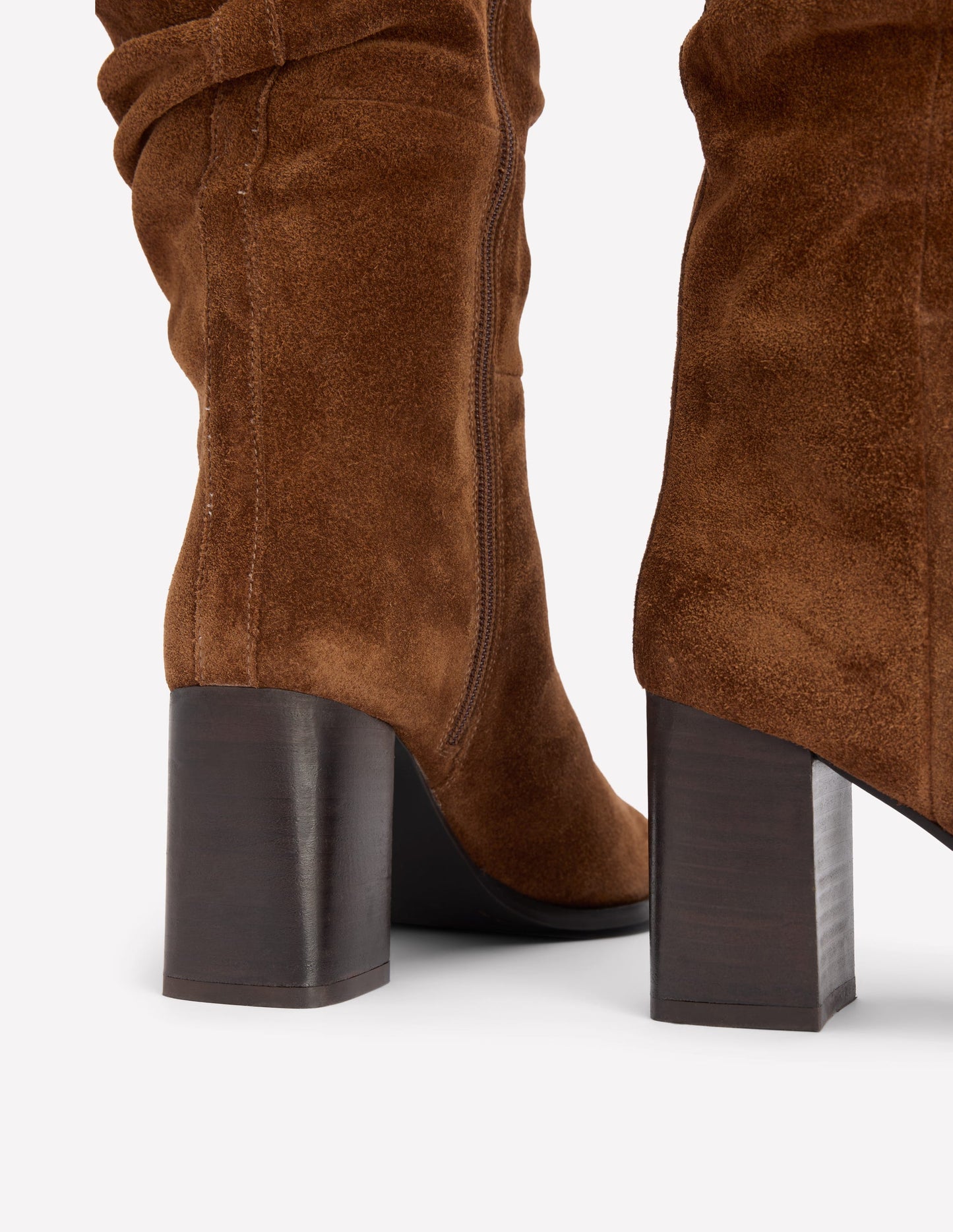 Vera Block Heel Point Boots-Tan