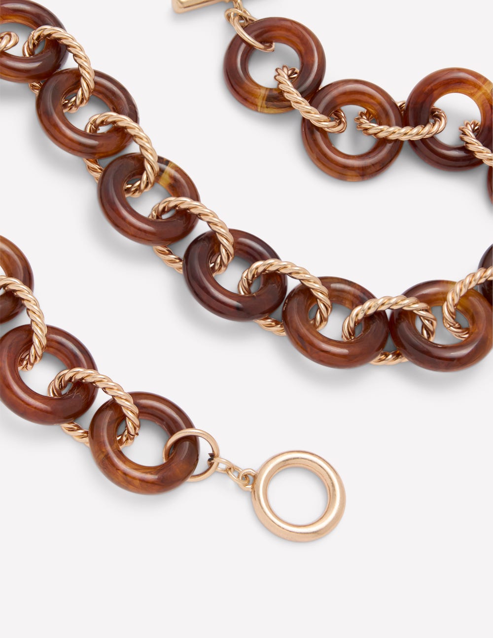 Chunky Resin Chain Necklace-Brown
