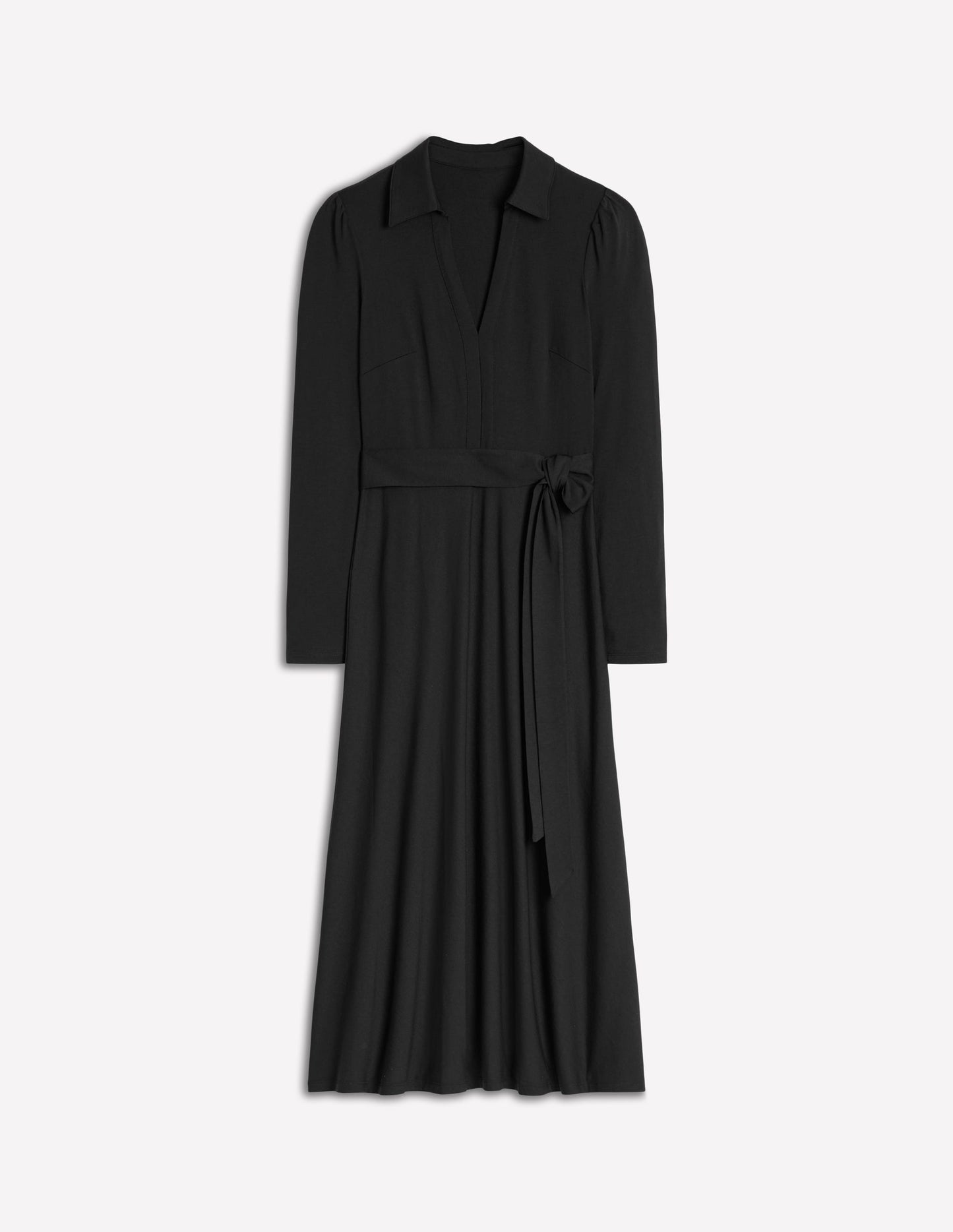 Imogen Collared Jersey Dress-Black