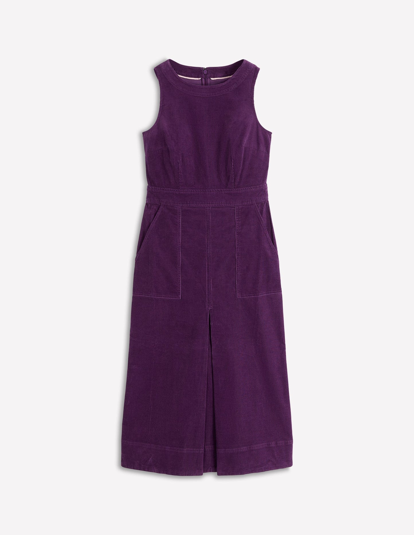 Ula Box Pleat Cord Midi Dress-Viola Purple
