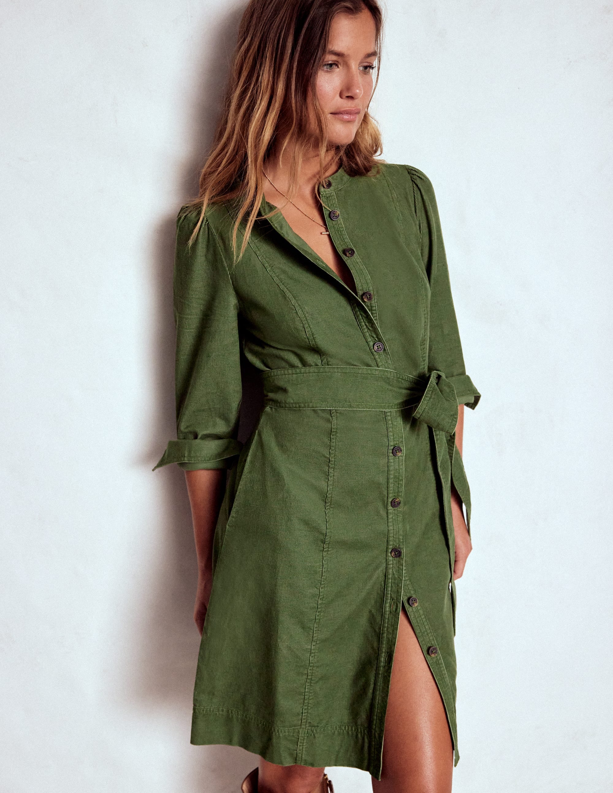 boden cord shirt dress Boden Bre Belted Corduroy Shirtdress in Rich Magenta at Nordstrom, Size 10