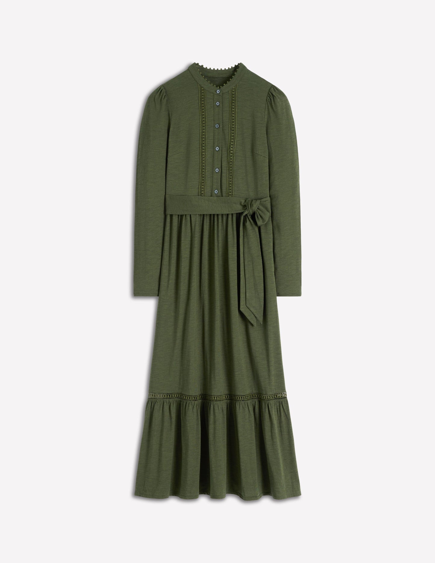 Edwina Jersey Shirt Dress-Kale Leaf