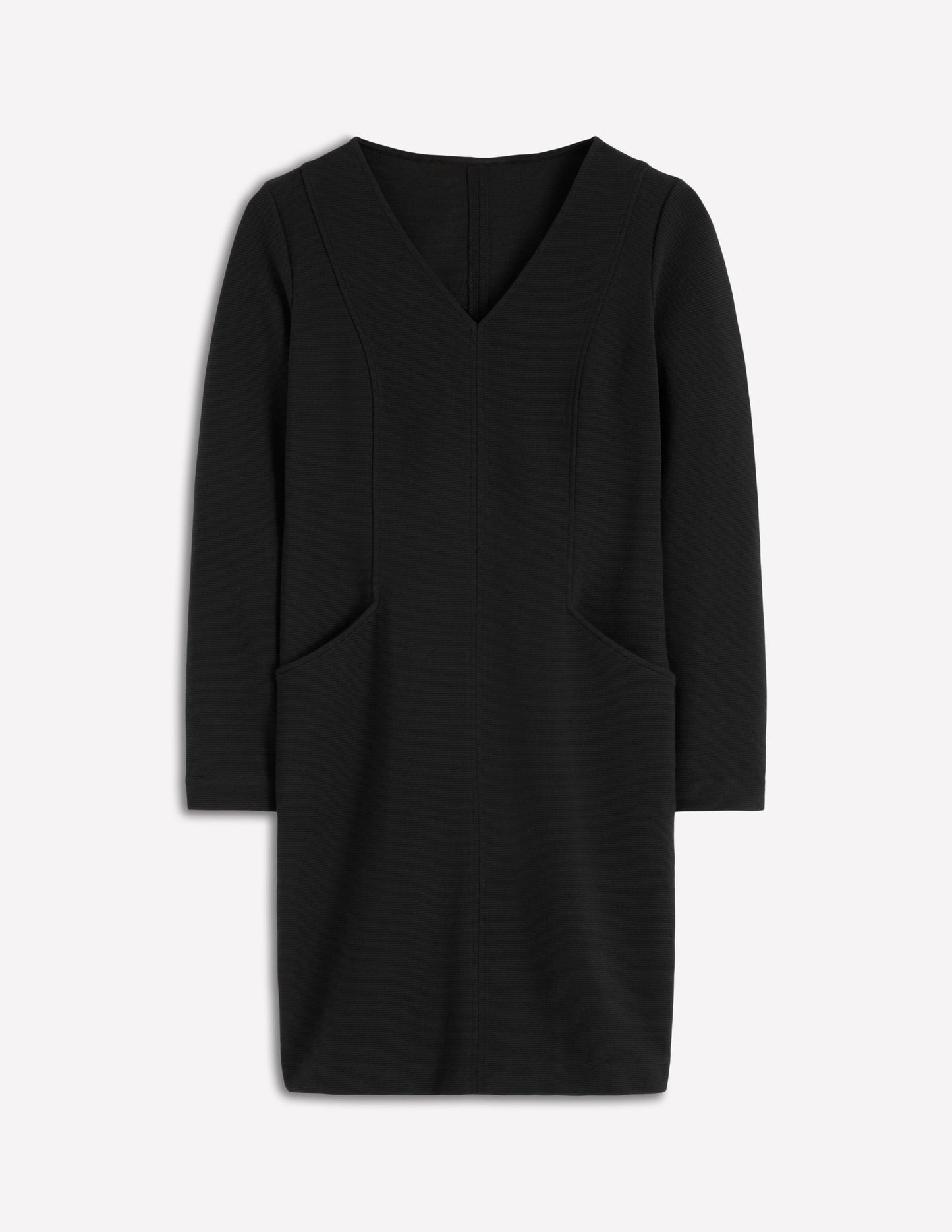 Ellen V-neck Ottoman Dress-Black