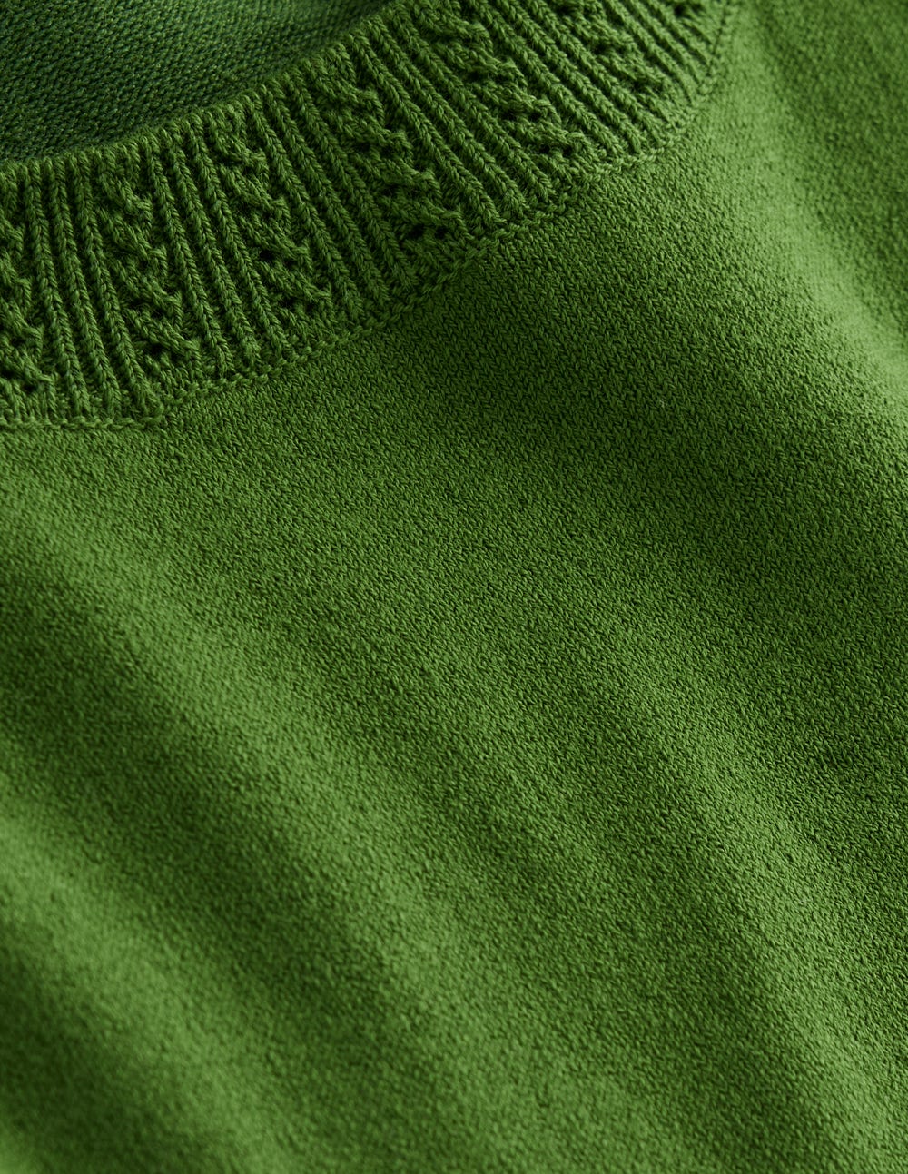 Emilia Cotton Crew Sweater-Promenade Green