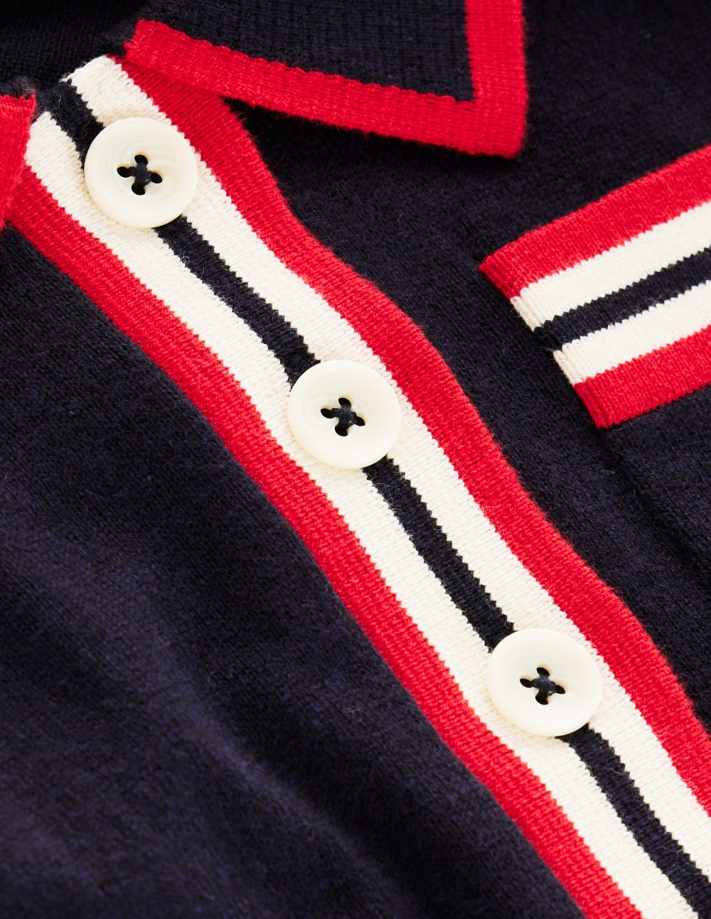 Cotton Henley T-shirt-Navy