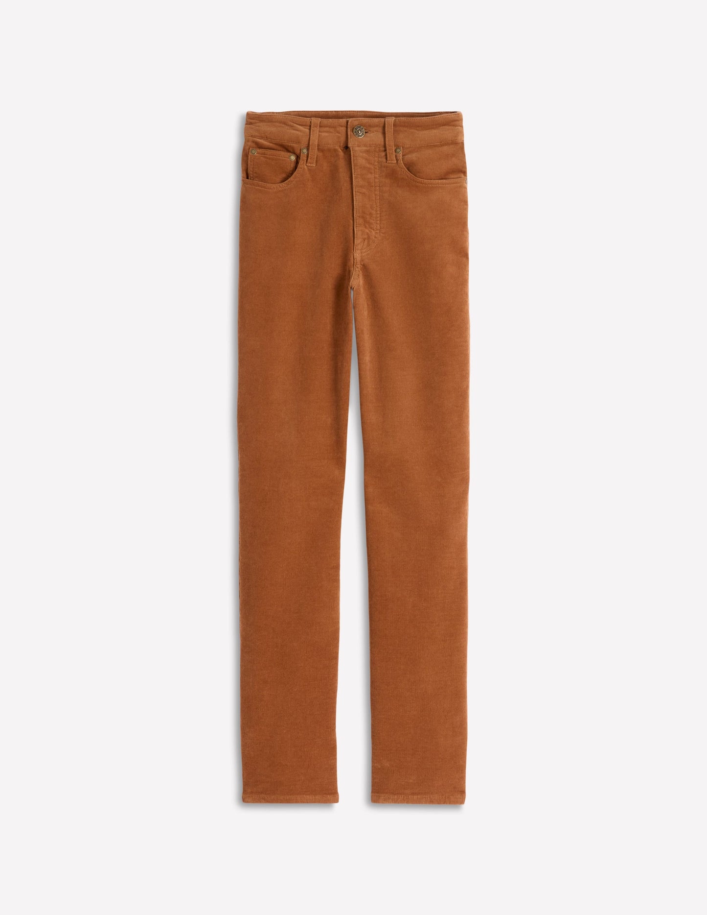 High Rise Cord Slim Jeans-Ginger