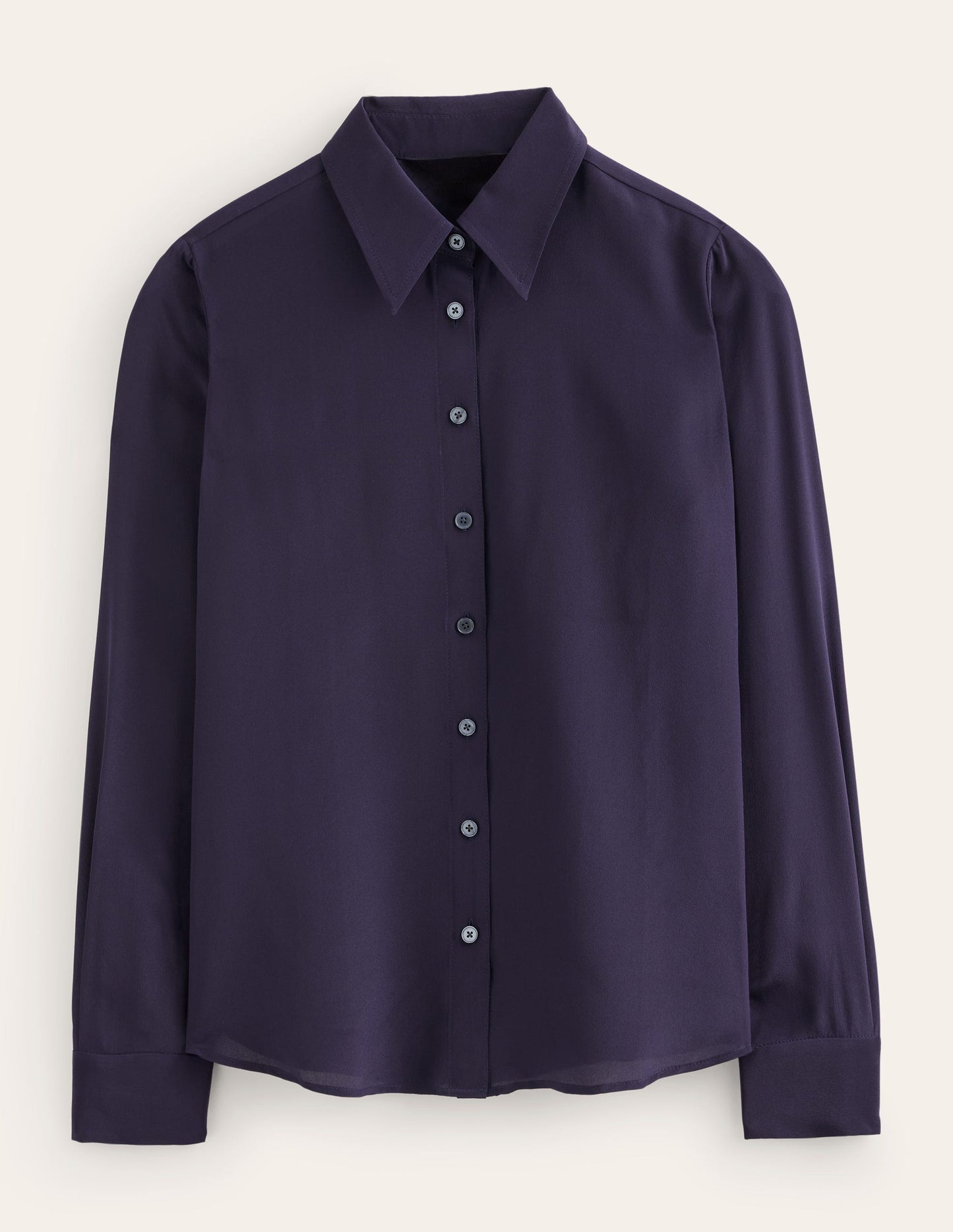 Sienna Silk Shirt-Navy