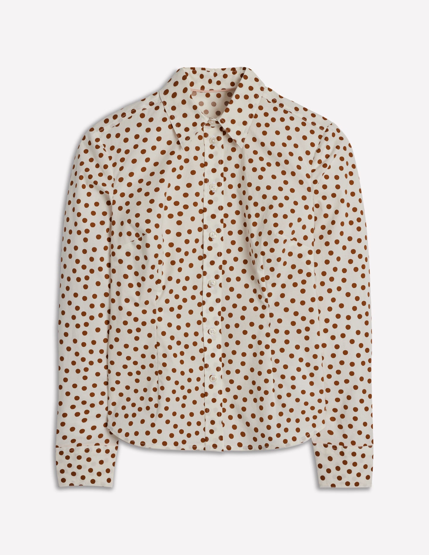 Saskia Stretch Cotton Shirt-Cognac, Painted Dot