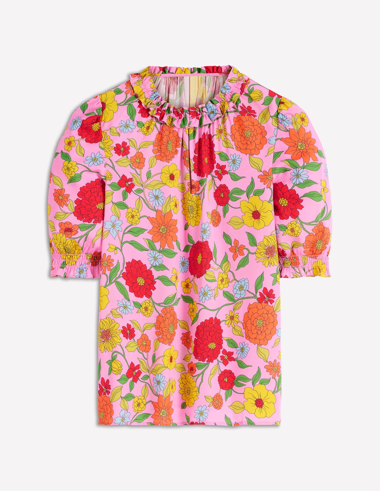 Ria Short Sleeve Top-Rose Bloom, Dahlia Trial