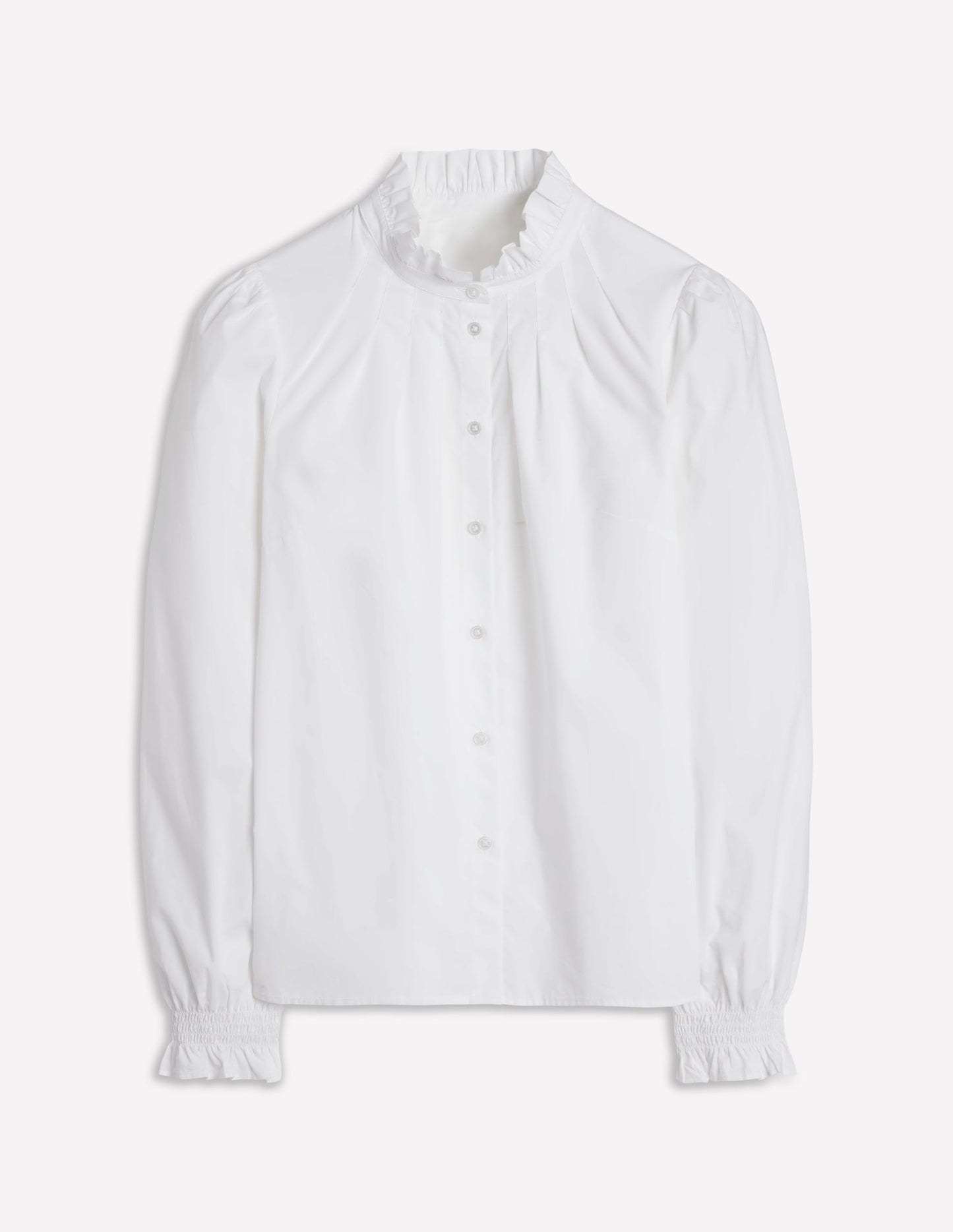 Lorna Pleated Cotton Top-White