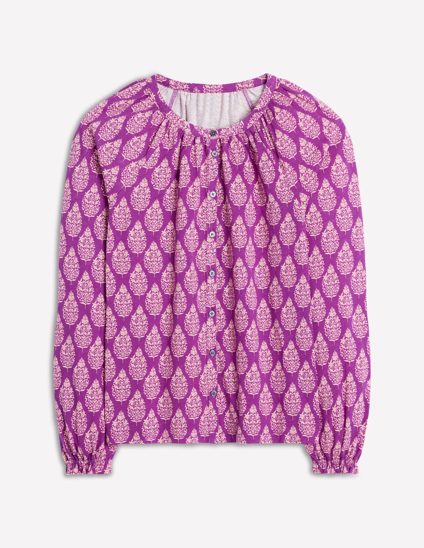 Isla Long Sleeve Jersey Shirt-Purple, Wildflower Bouquet