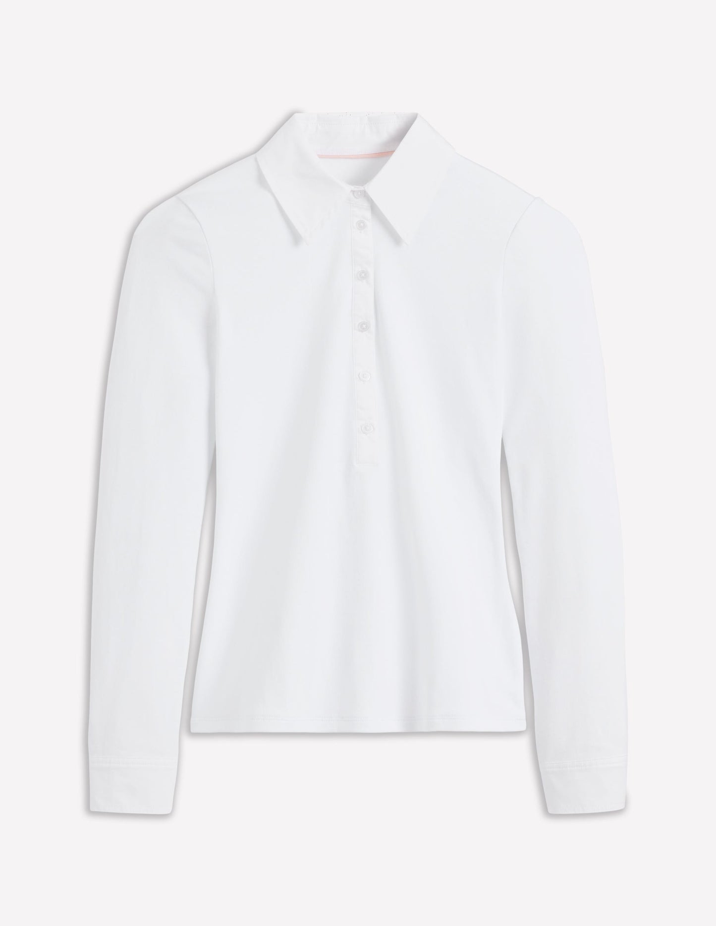 Collared Placket Jersey Shirt-White