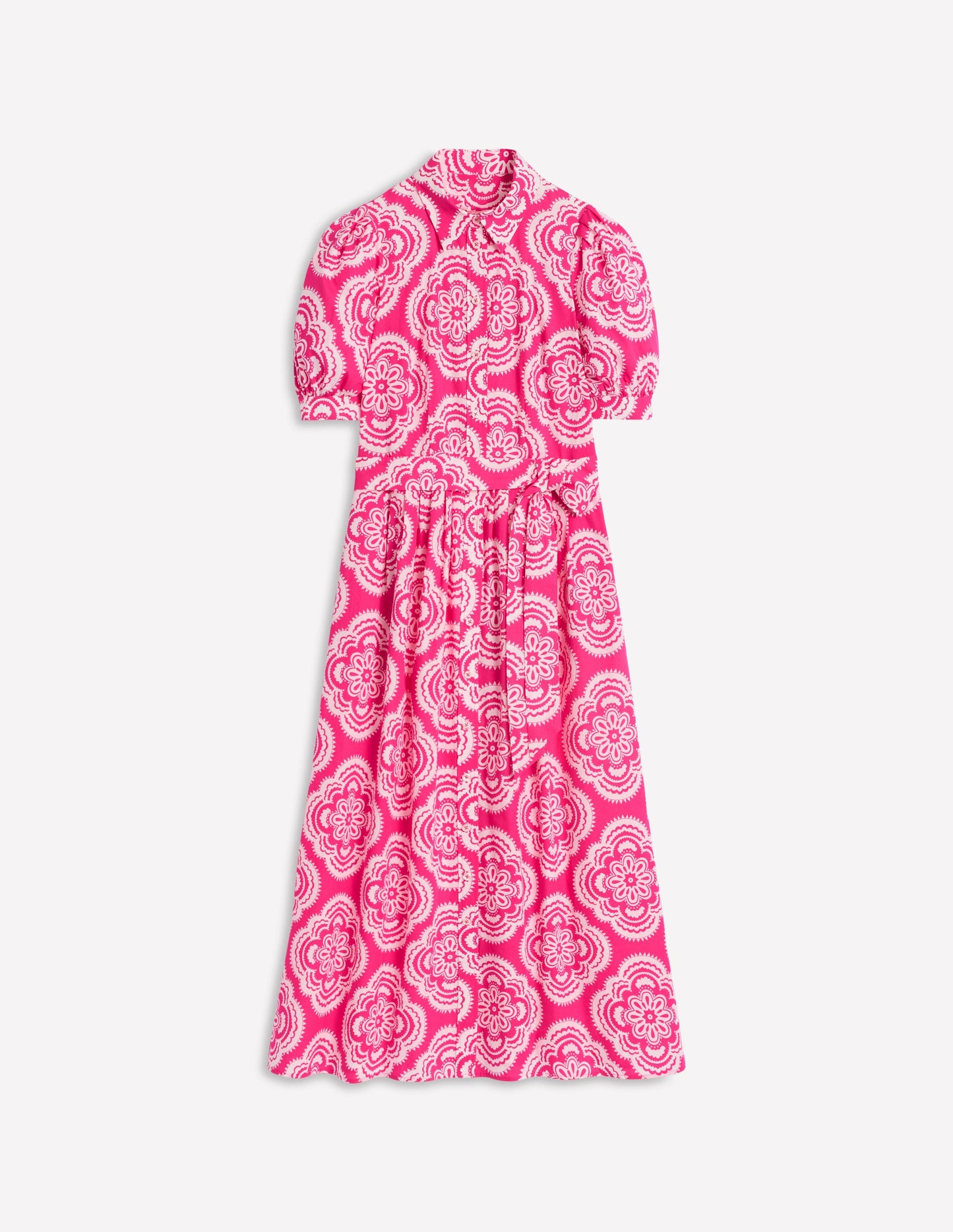Alexa Maxi Shirt Dress-Pink Peony, Botanic Blush