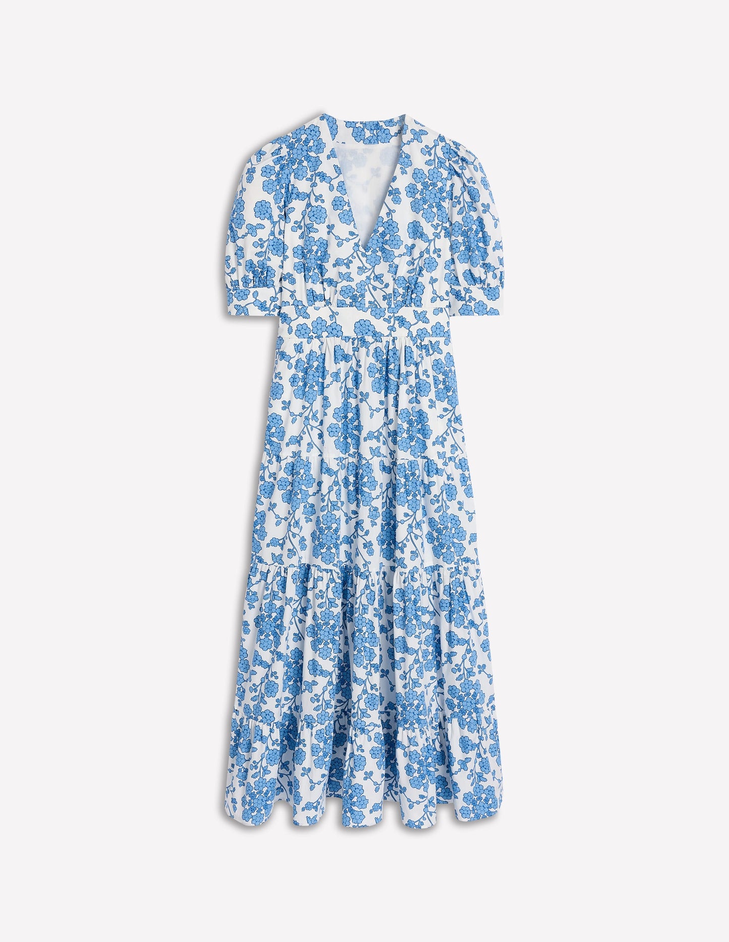 Bella Puff Sleeve Maxi Dress-Ivory, Trailing Yarrow