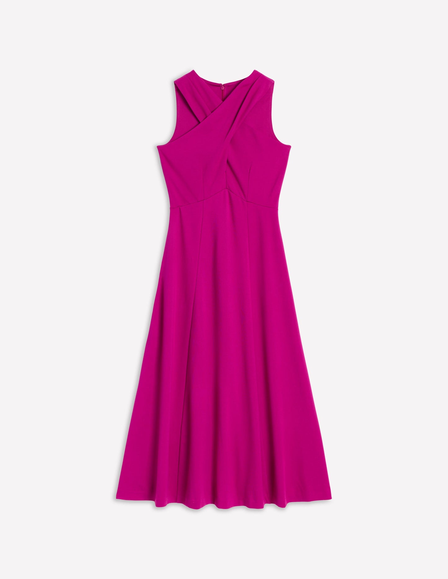 Cross Front Ponte Dress-Fuchsia