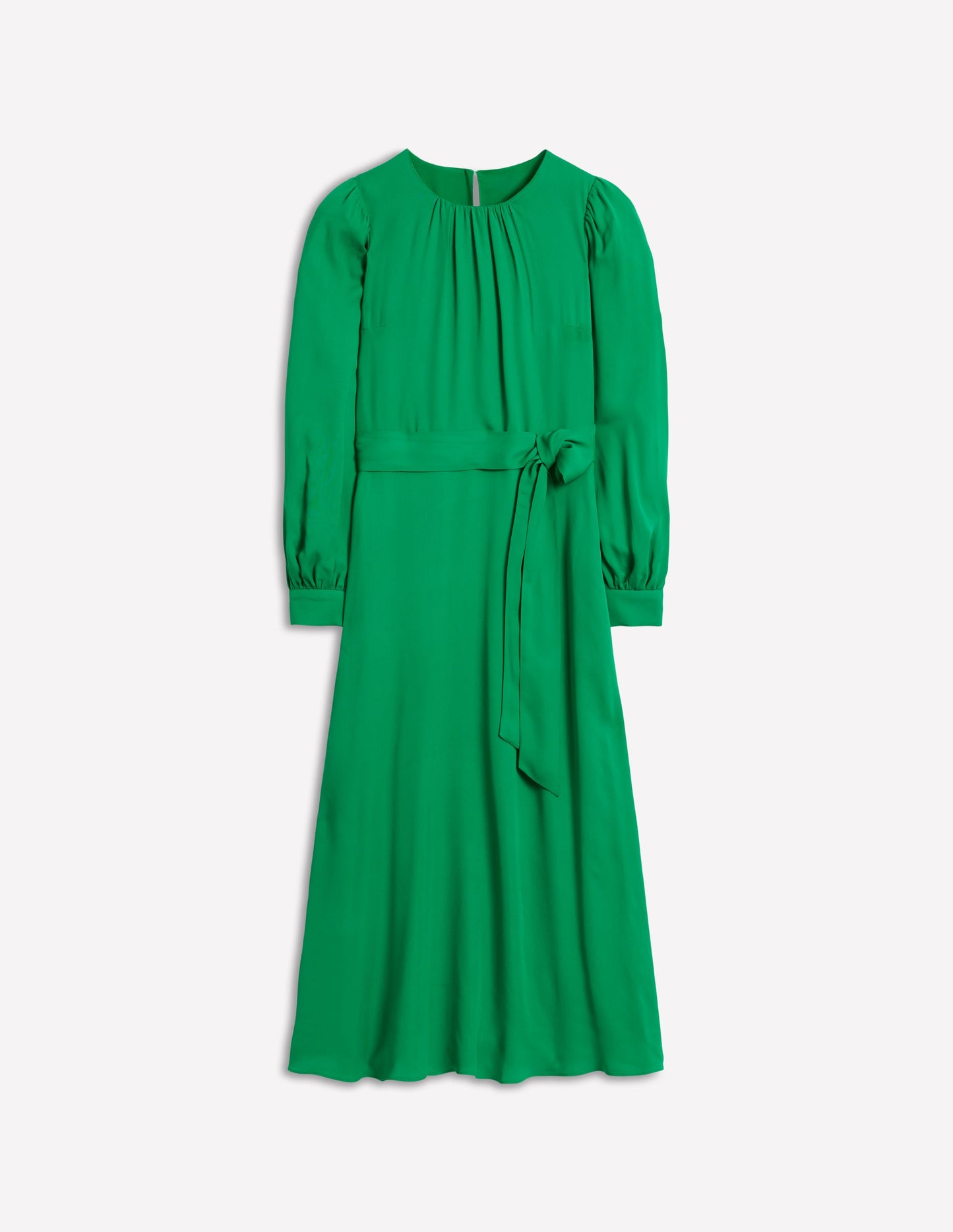 Blouson Sleeve Midi Dress-Rich Emerald