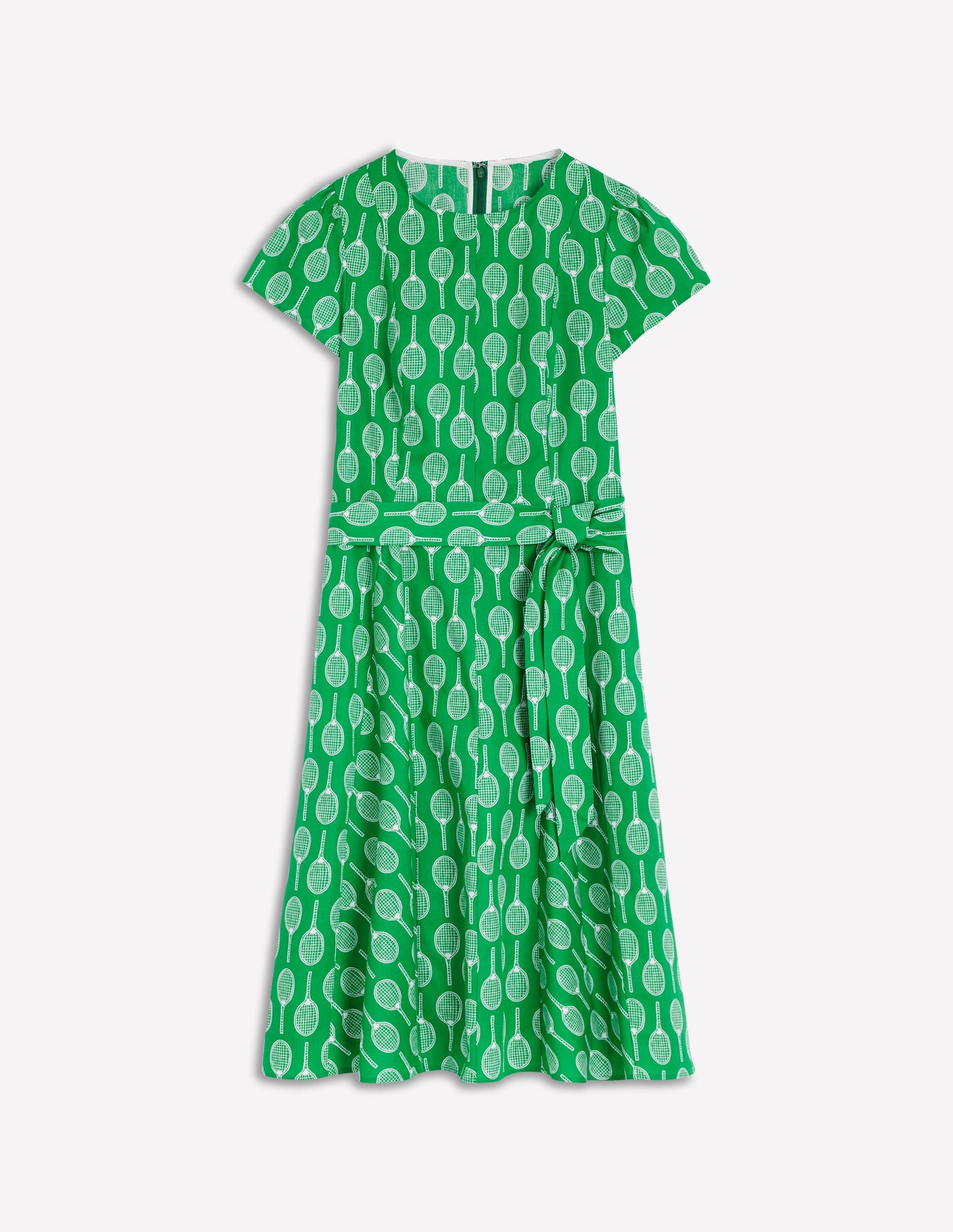 Imo Cotton Godet Short Dress-Rich Emerald, Tennis
