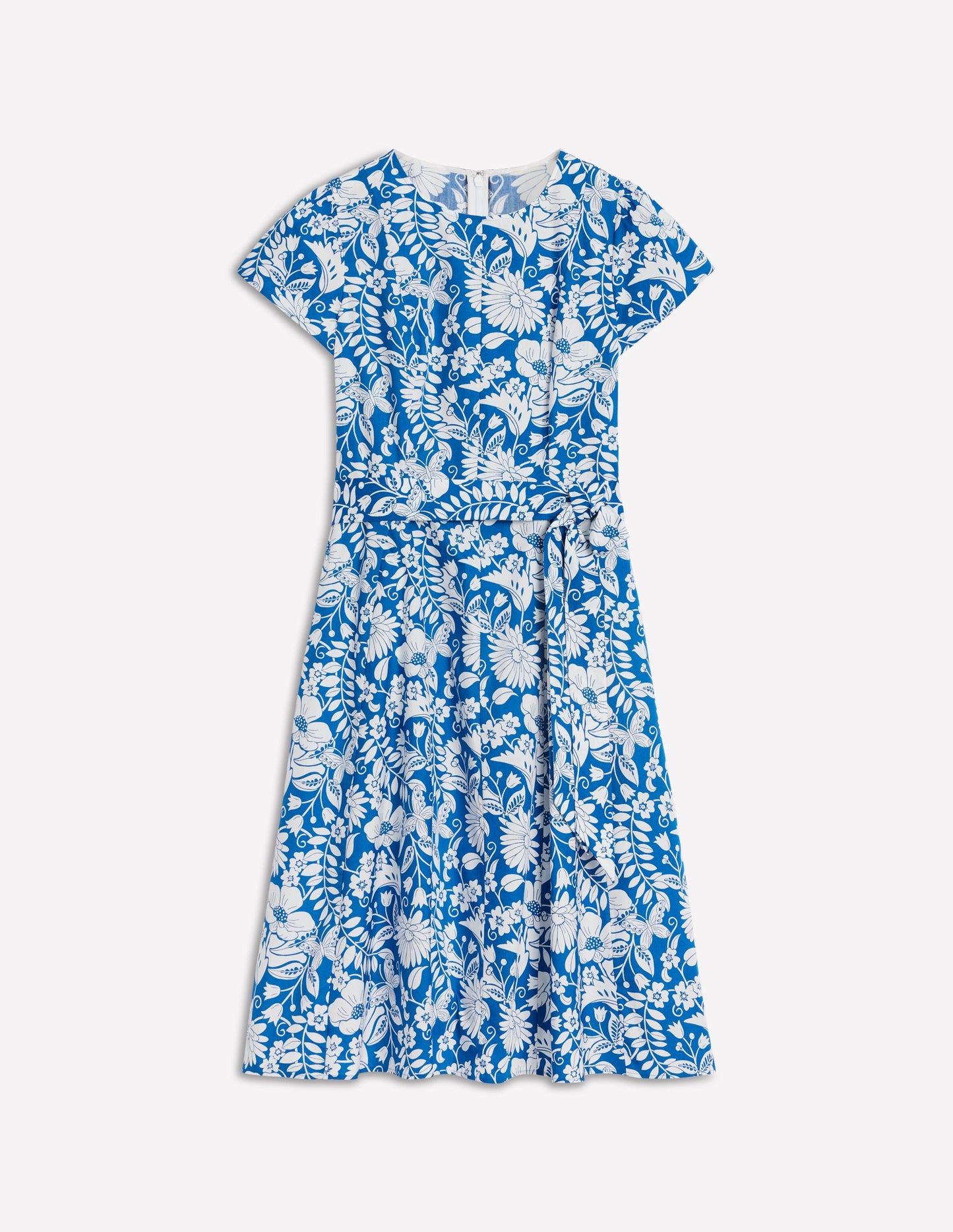 Imo Cotton Godet Short Dress-Gallery Blue, Wildflower Trail