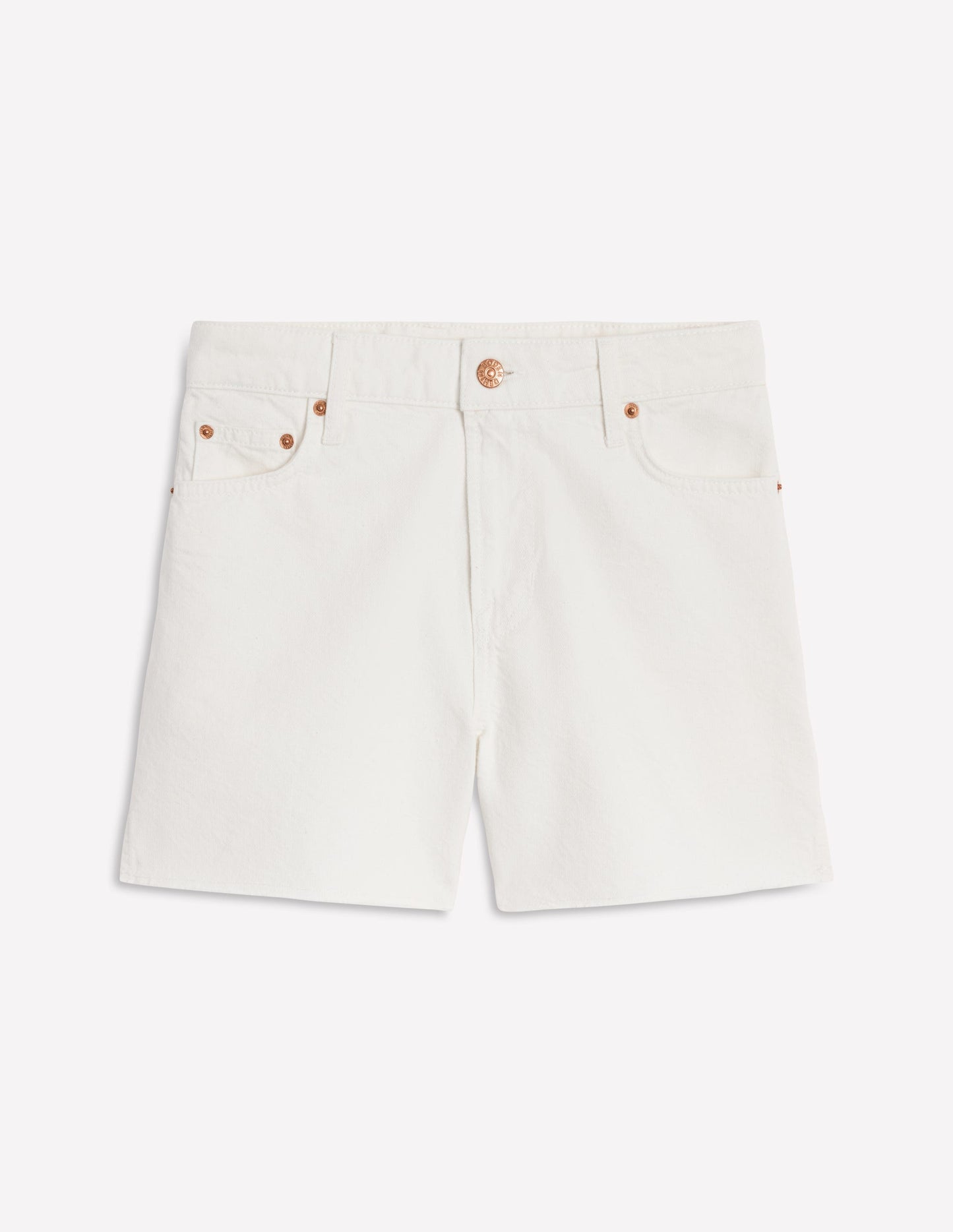 Cut Off Denim Shorts-White