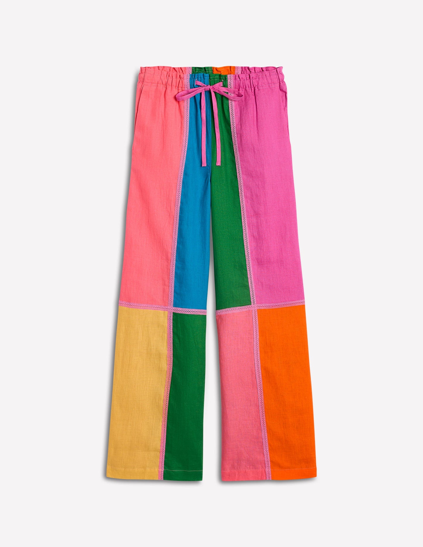 Islington Linen Pants-Multi Colourblock