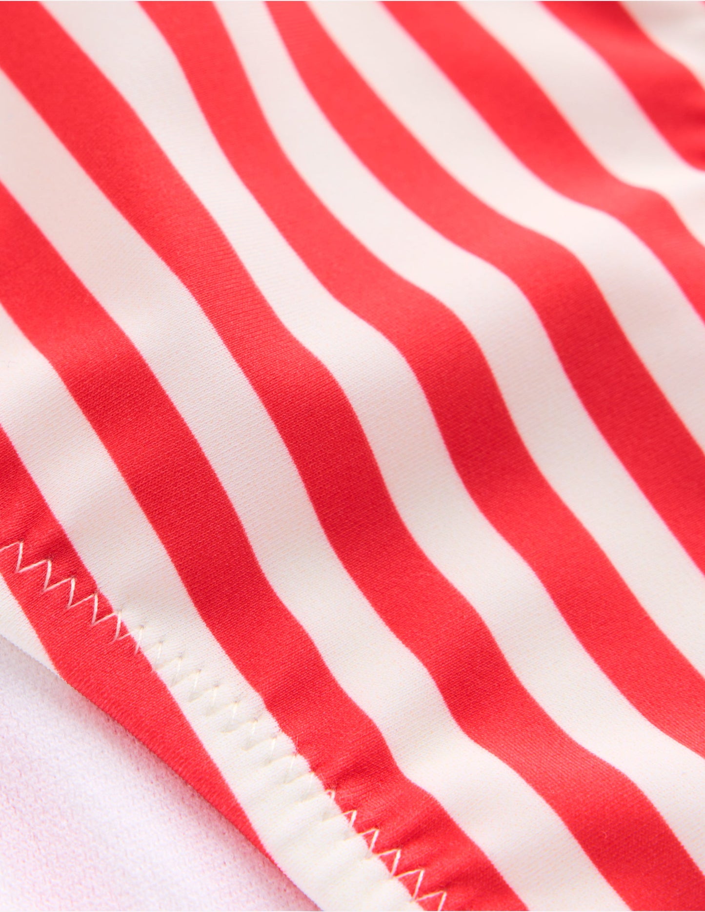Classic Bikini Bottoms-Coral Punch/Ivory Stripe
