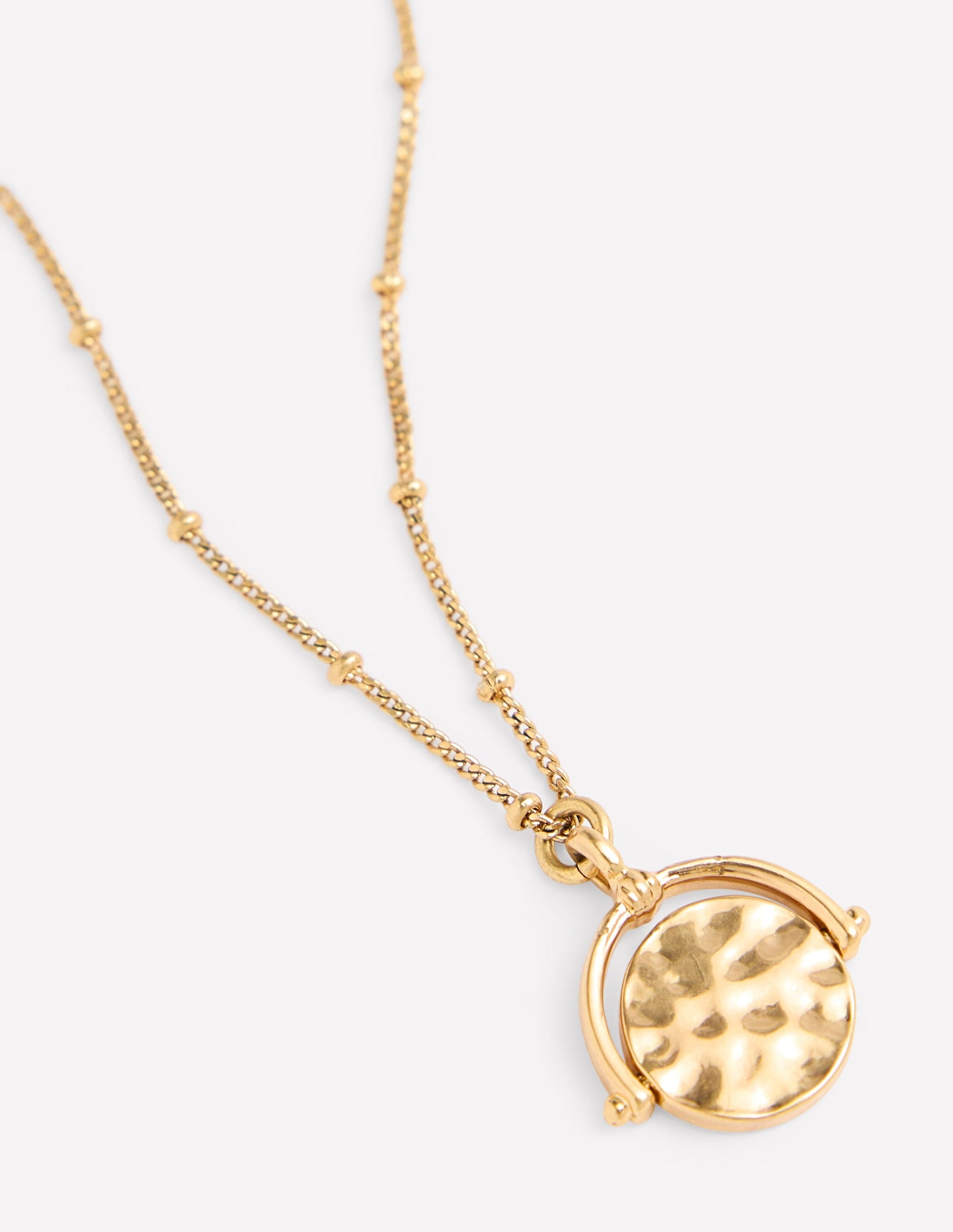 Fine Spinner Pendant Necklace-Gold Colour