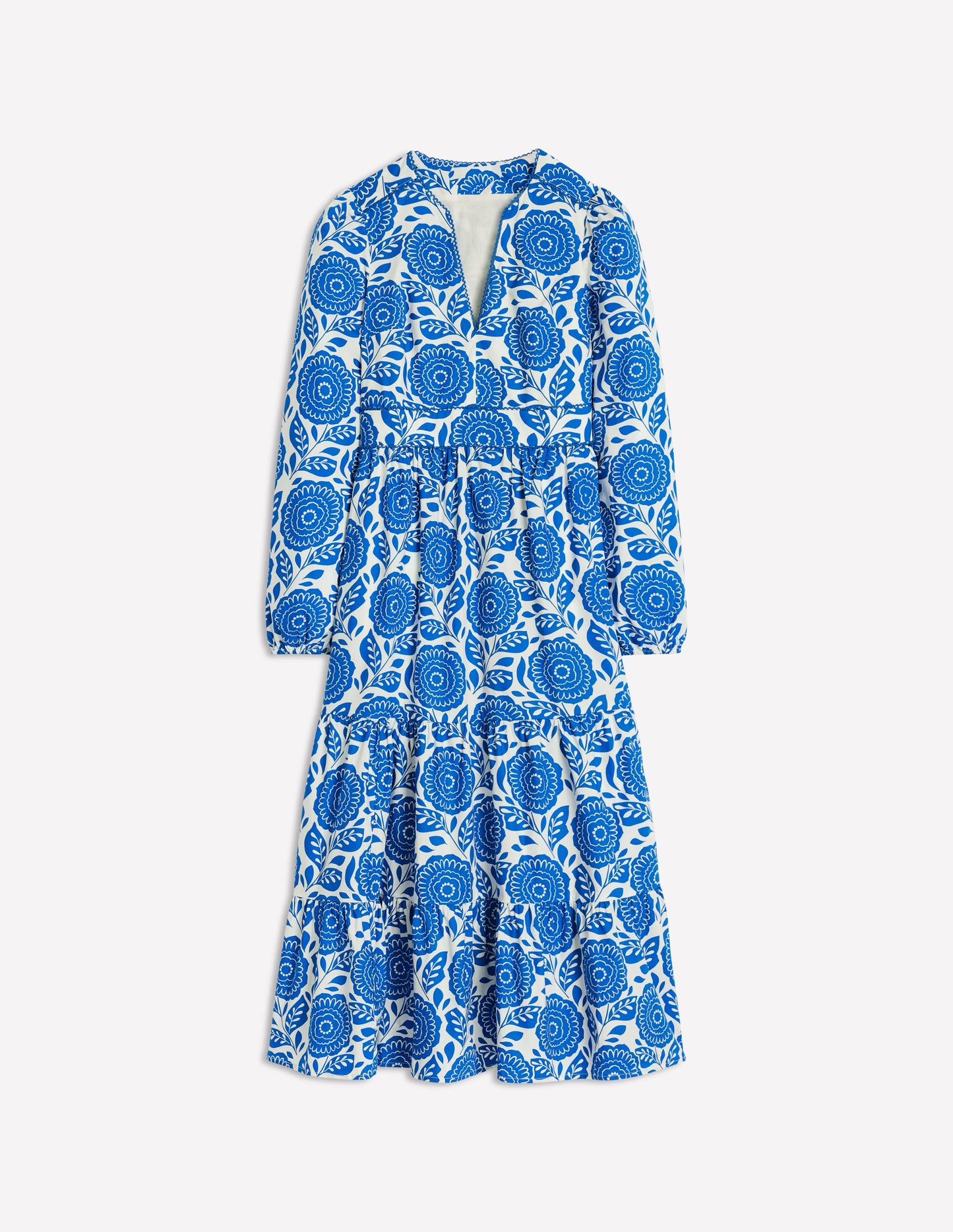Violet Midi Dress-Gallery Blue, Dahlia Stamp