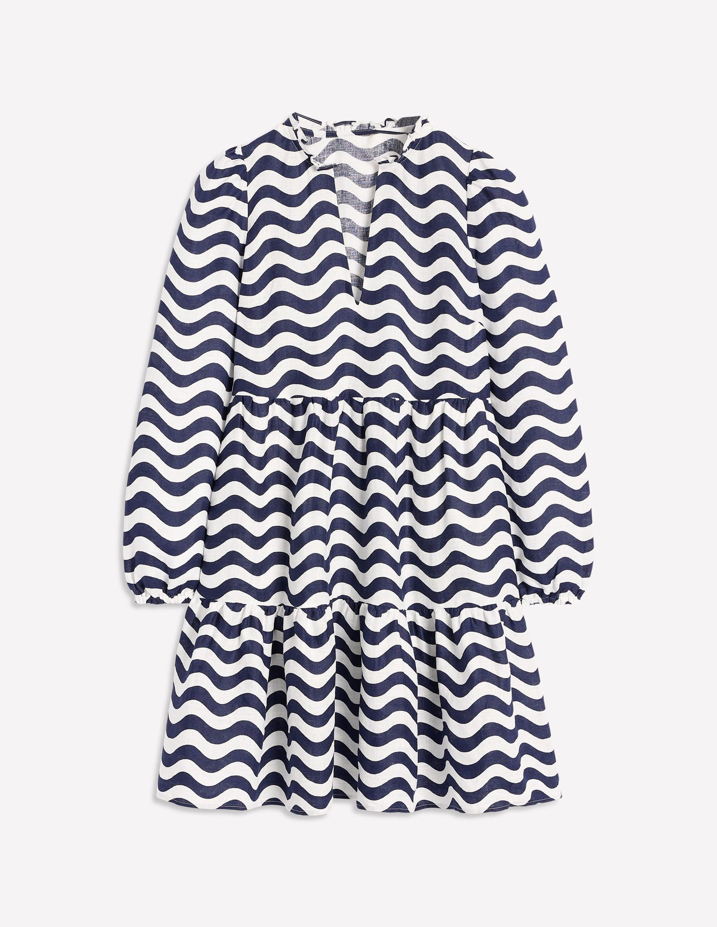 Esme Linen Mini Dress-French Navy, Mono Wave