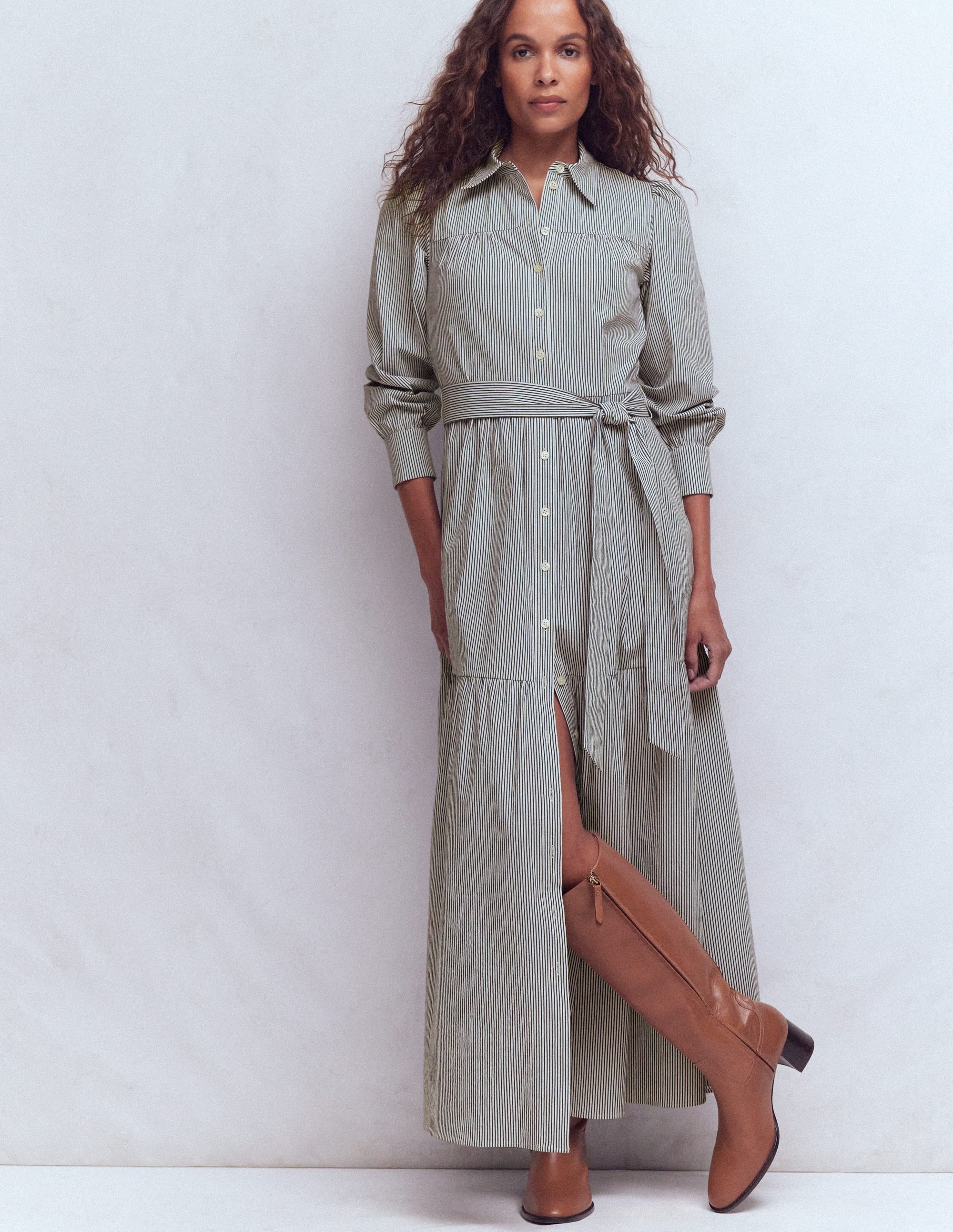 Ellie Cotton Maxi Shirt Dress-Texture Stripe | Boden USA Ellie Cotton Maxi Shirt Dress-Texture Stripe | Boden USA