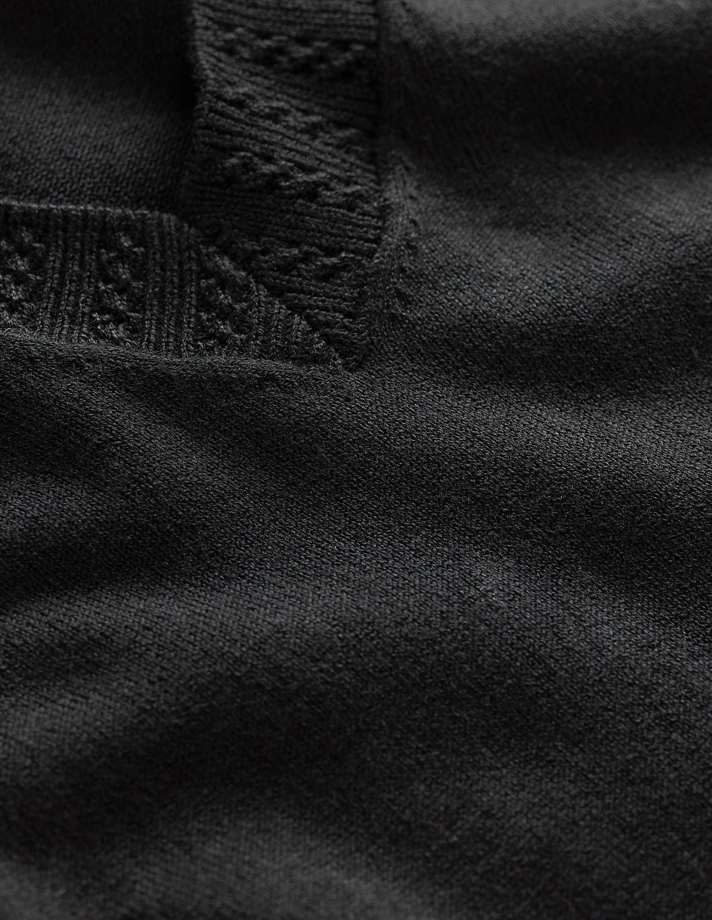 Emilia Cotton V Neck Sweater-Black