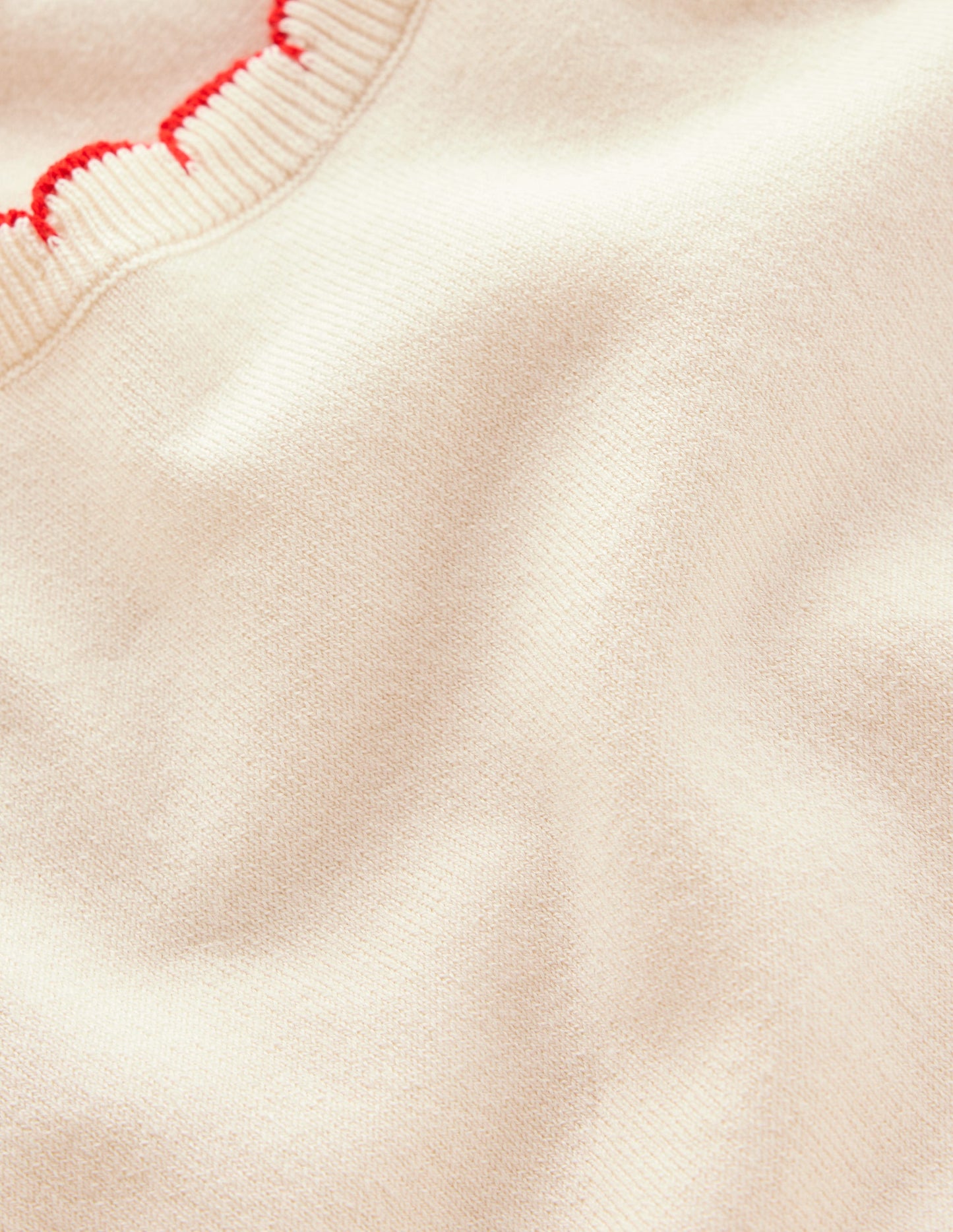 Pru Scallop Trim Sweater-Warm Ivory