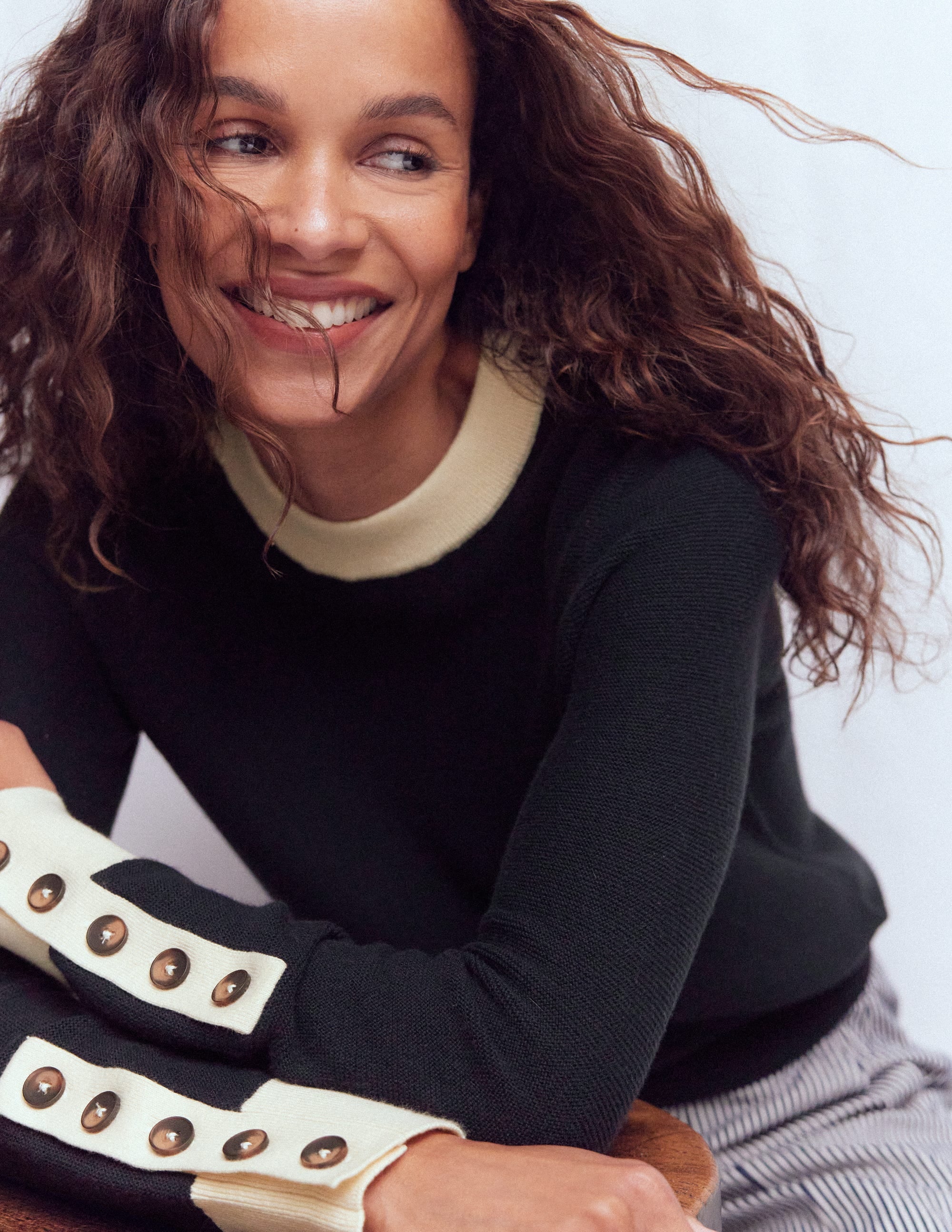 Grace Colour Block Sweater-Navy | Boden USA