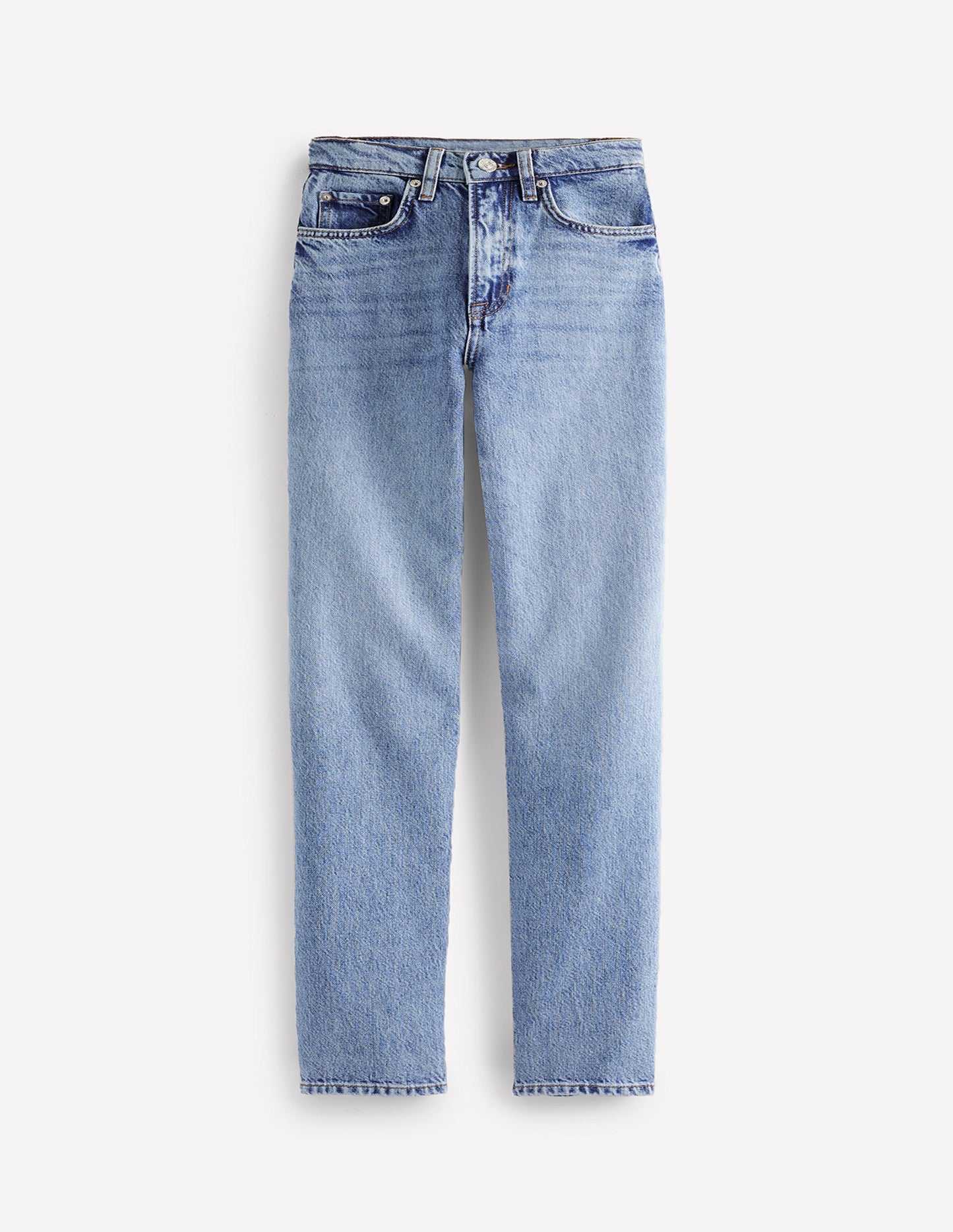 High Rise Straight Leg Jeans-Light Vintage