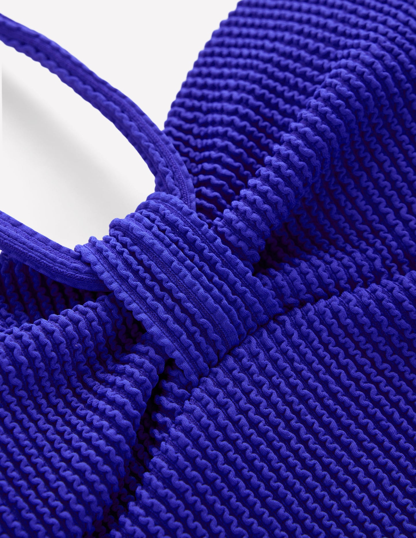 Crinkle Texture Swimsuit-Cobalt