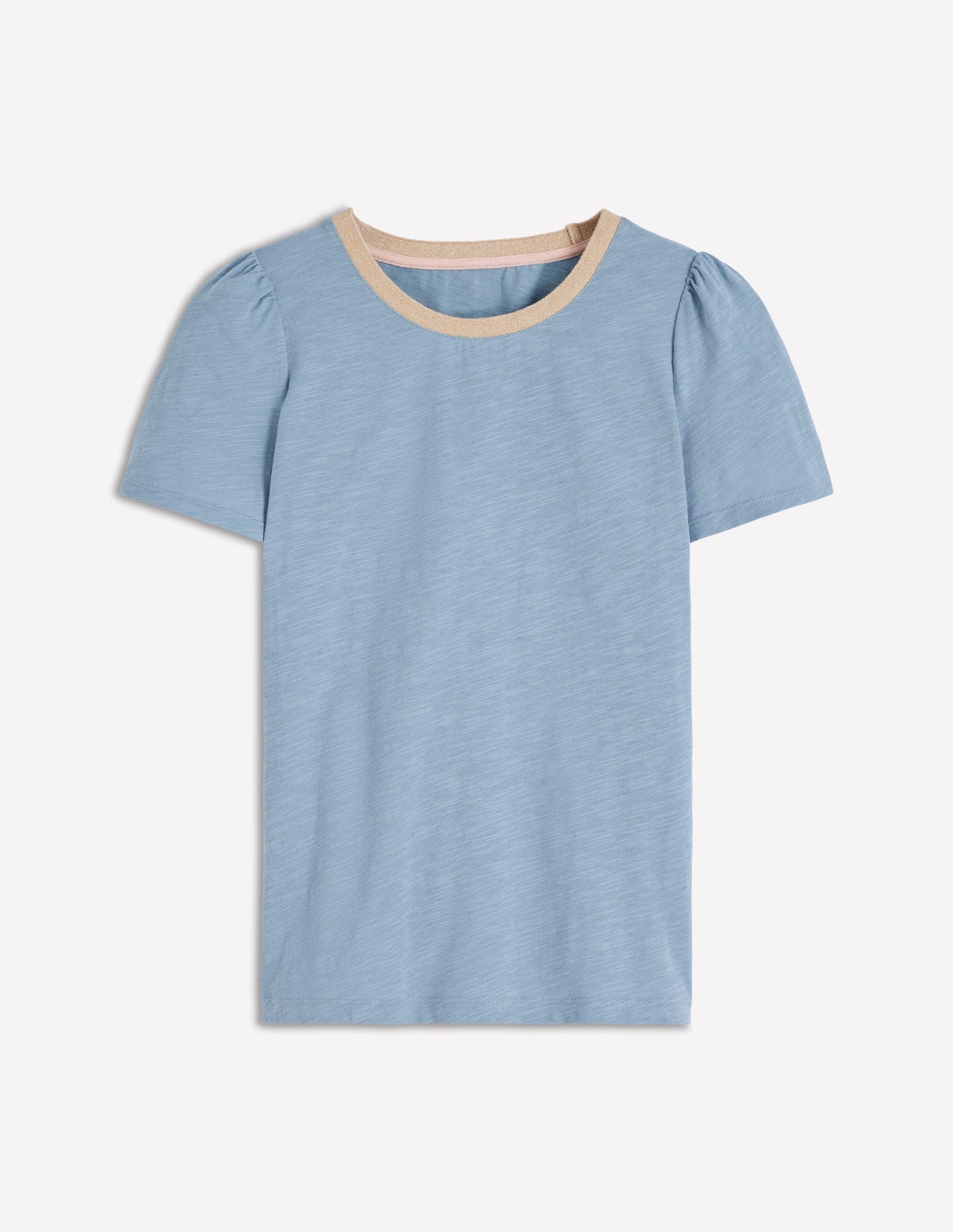 Metallic Trim T-Shirt-French Blue