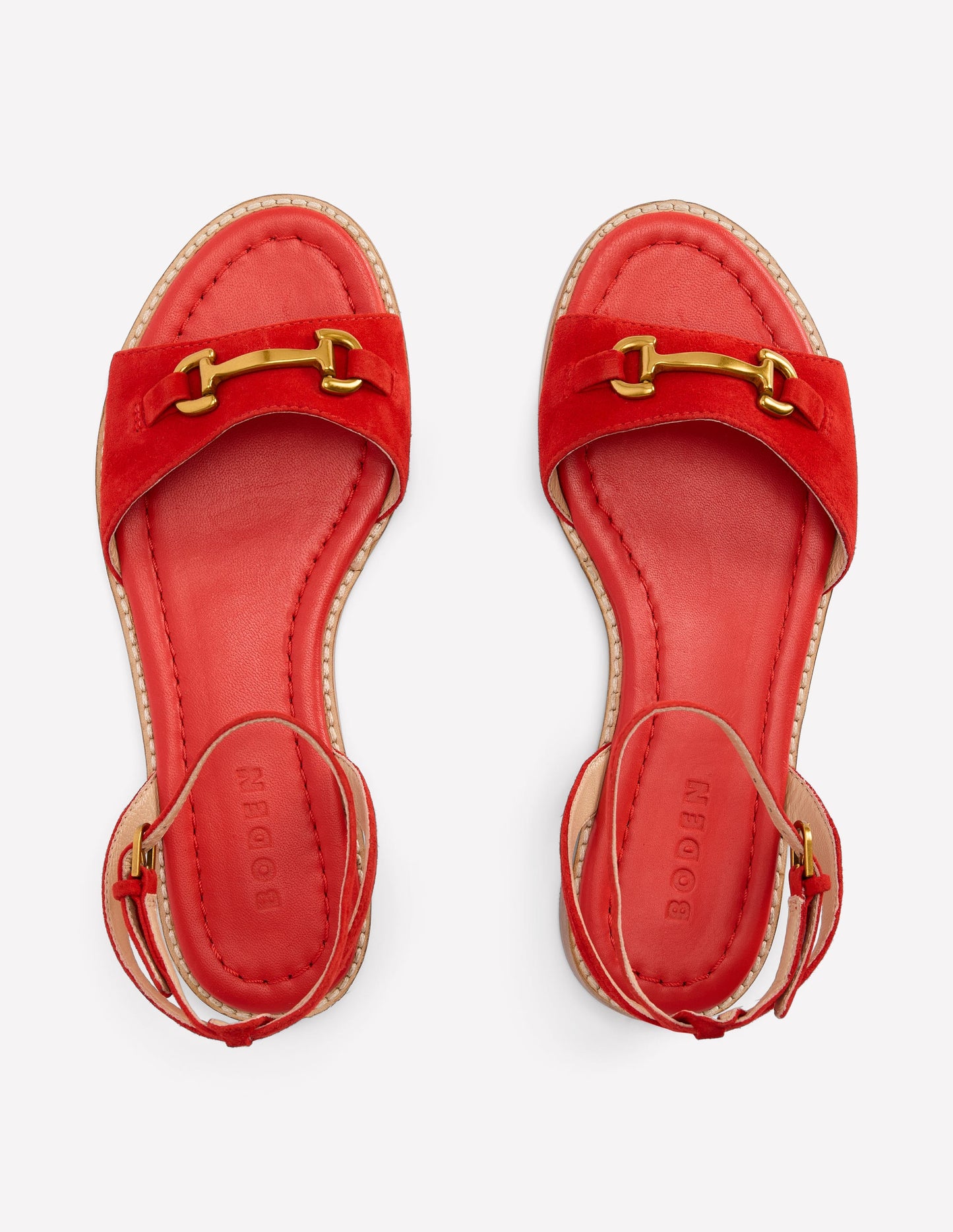 Iris Snaffle Flat Sandals-Post Box Red