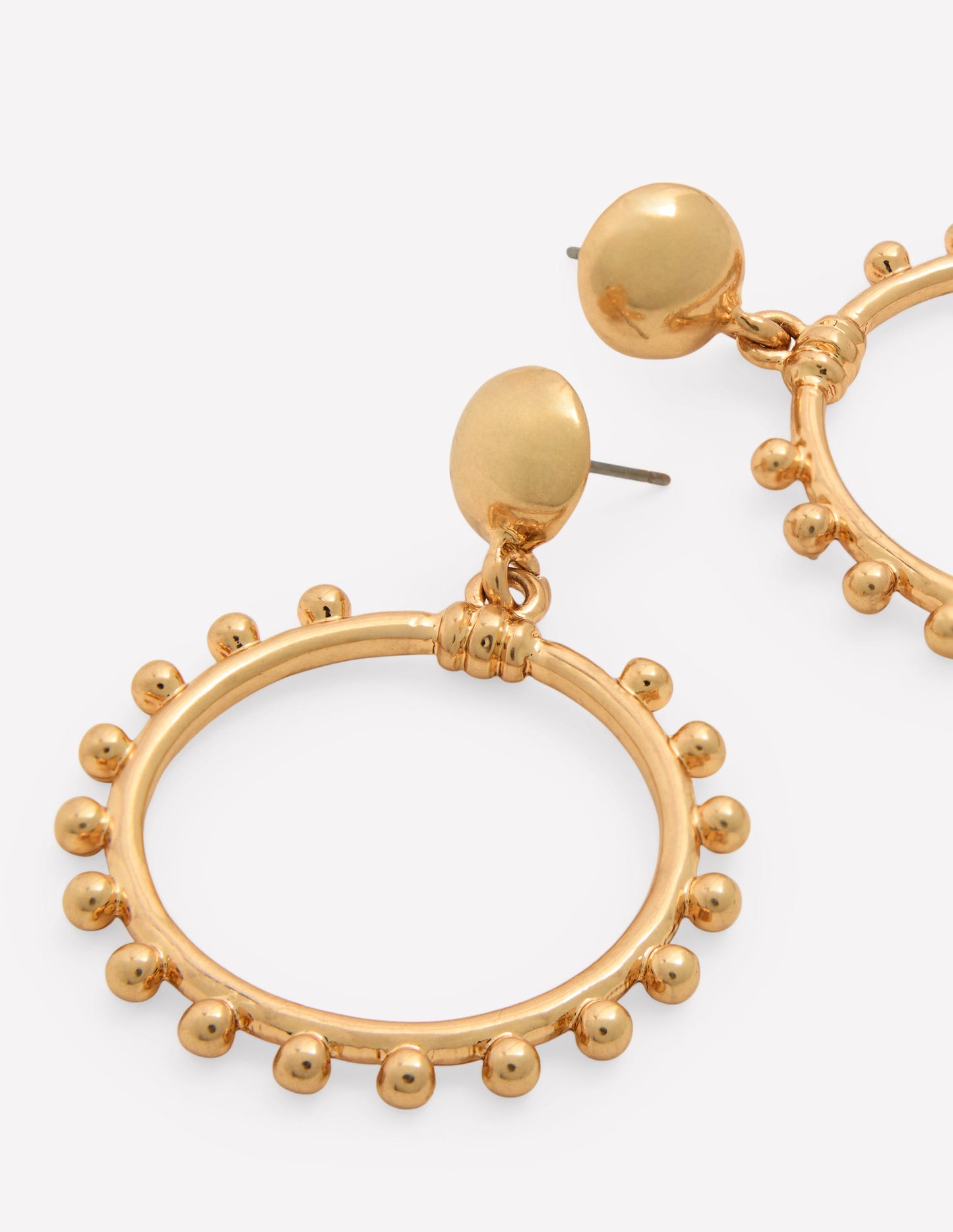 Circle Ring Earrings-Gold Colour