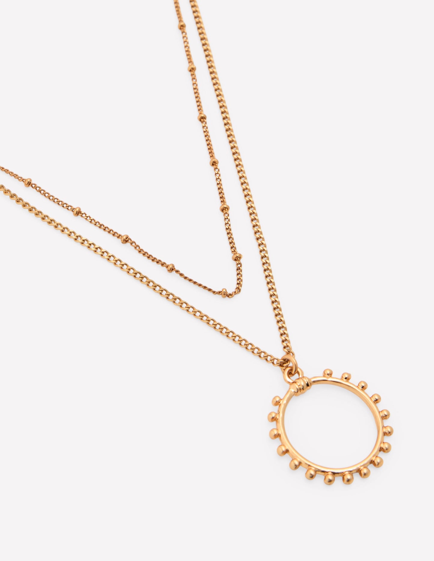 Circle Ring Layered Necklace-Gold
