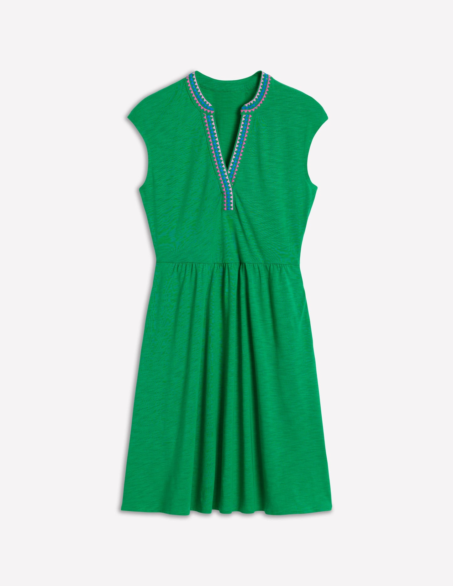 Chloe Embroidered Short Dress-Rich Emerald