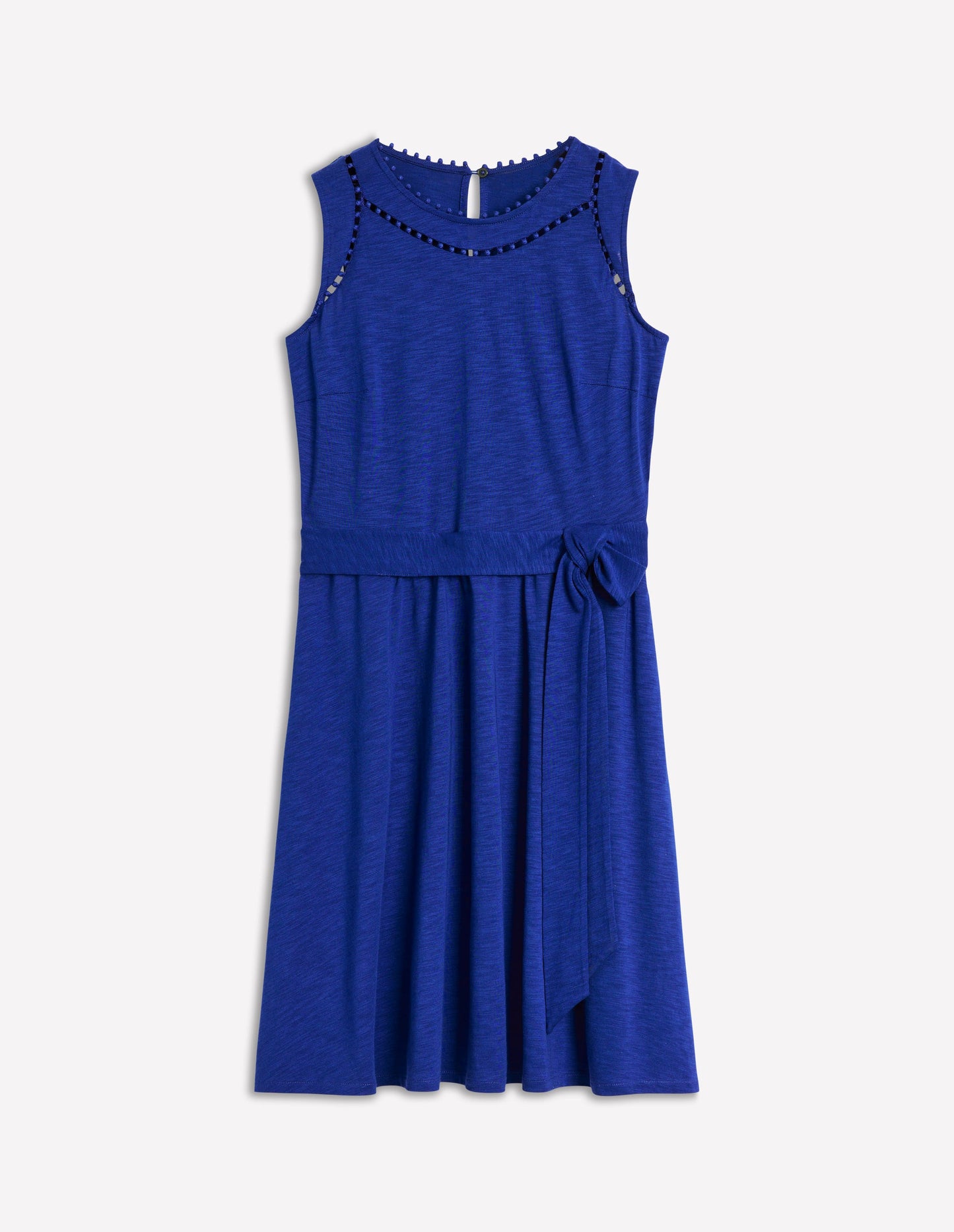 Mila Trim Short Jersey Dress-Bright Blue