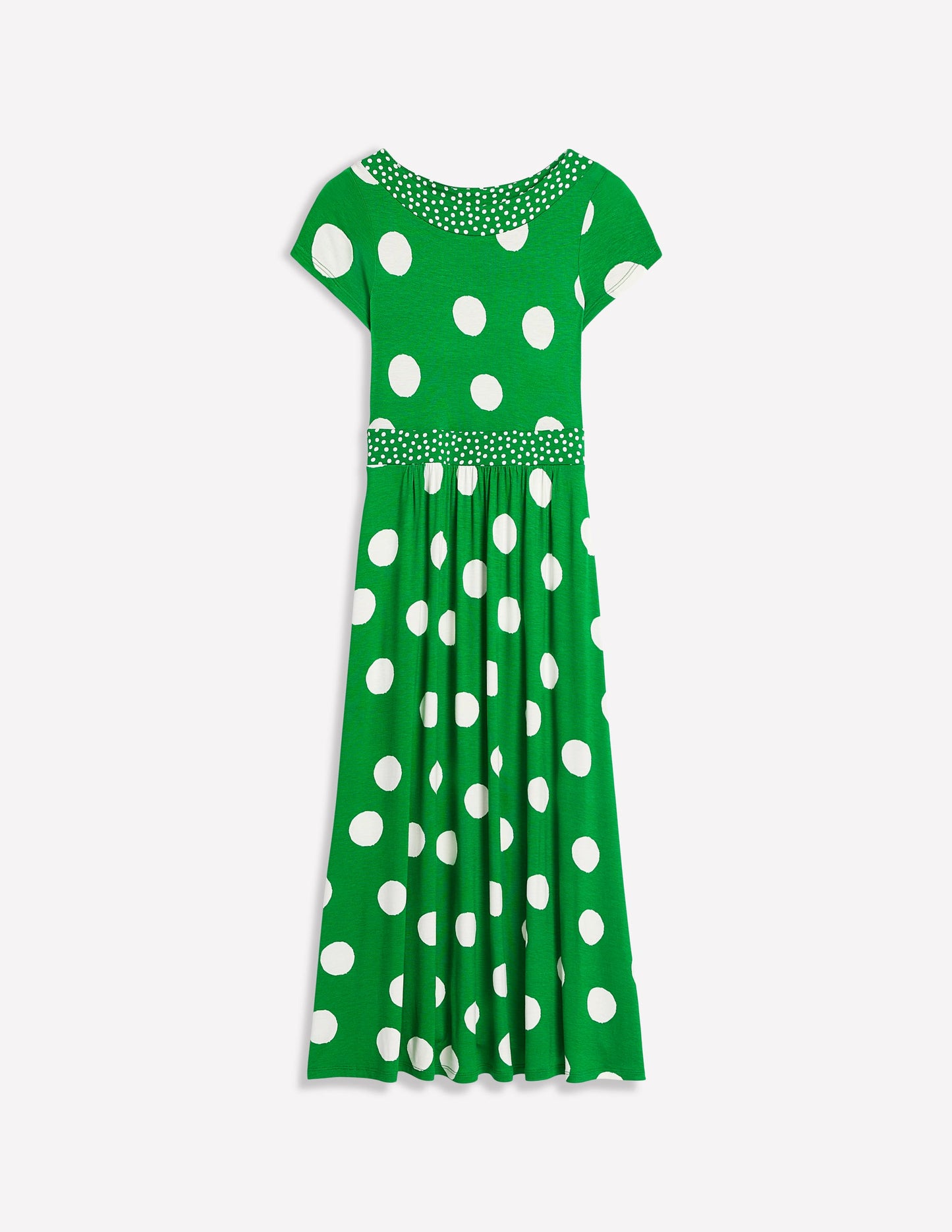 Melanie Jersey Midi Dress-Rich Emerald, Abstract Dot