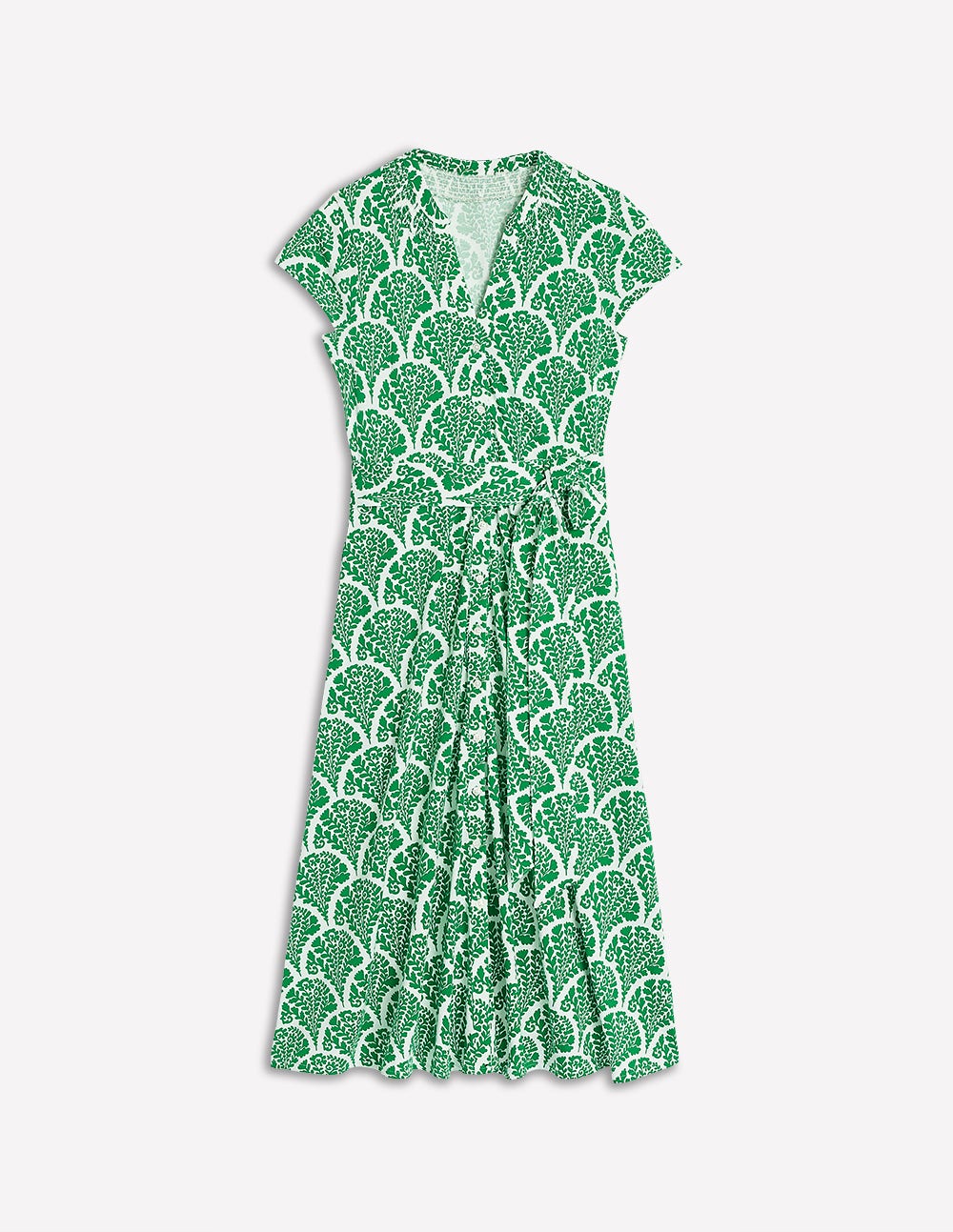 Sara Jersey Shirt Dress-Rich Emerald, Blossomy