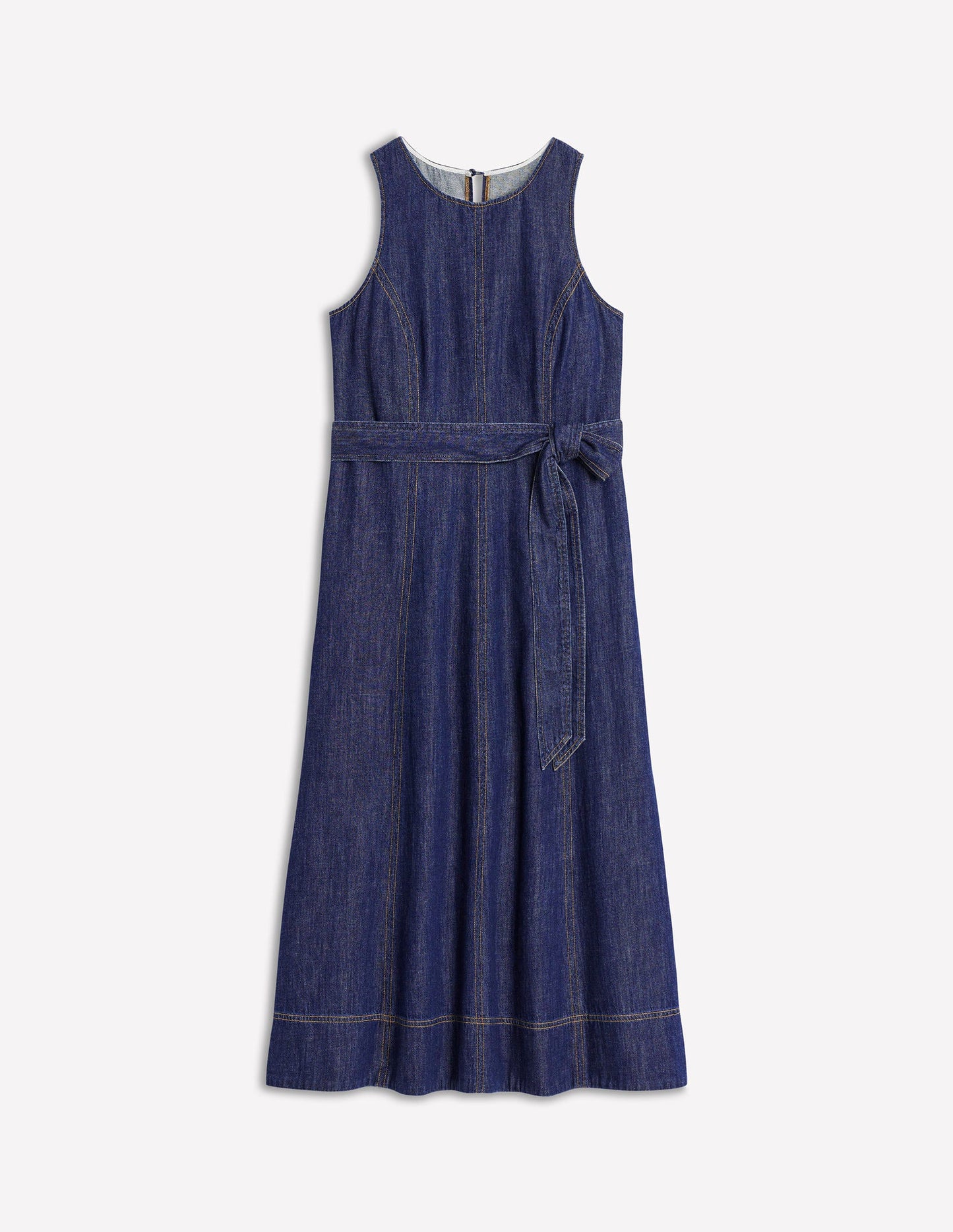 Sleeveless Denim Dress-Dark Vintage Denim
