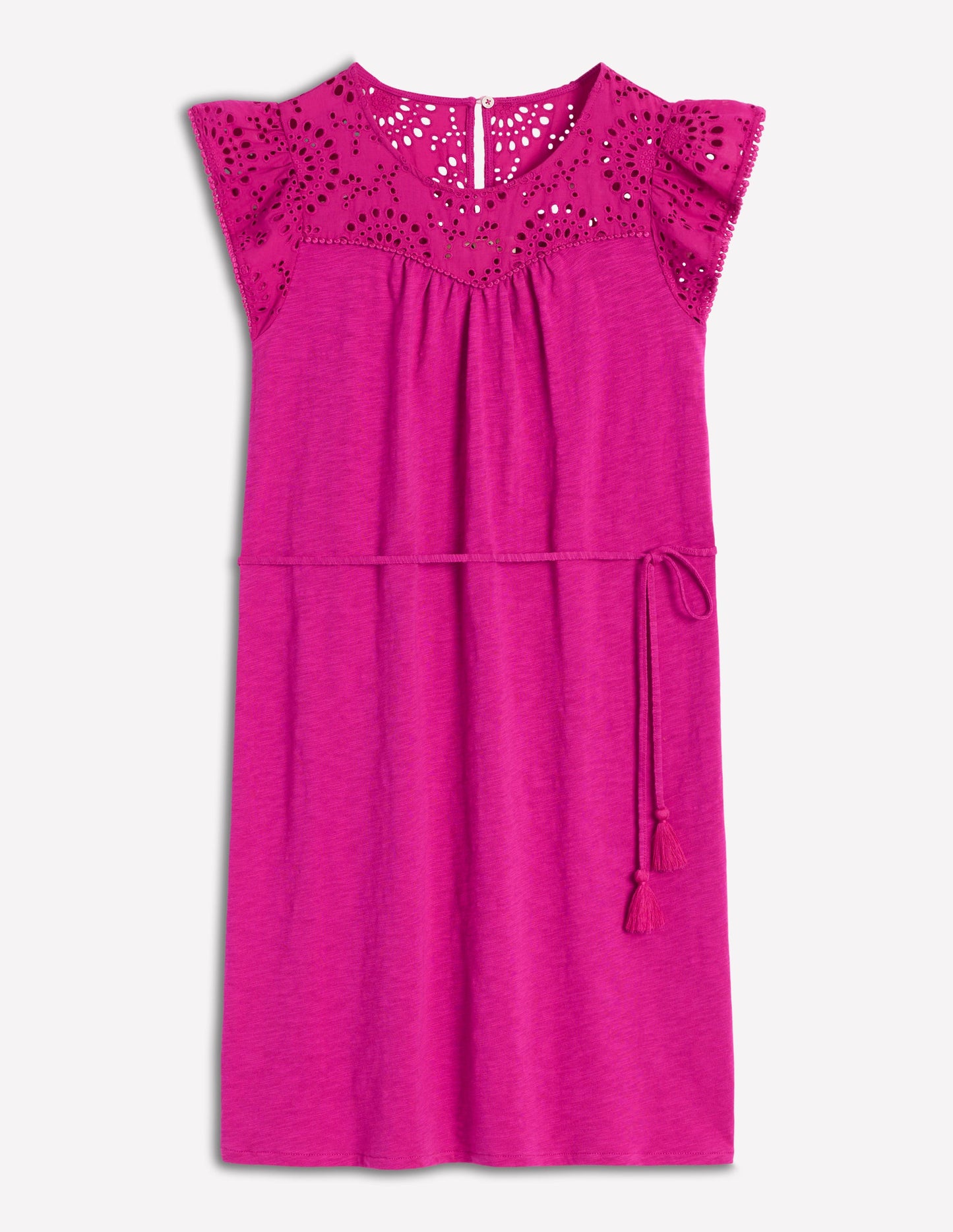 Juliet Broderie Short Dress-Fuchsia