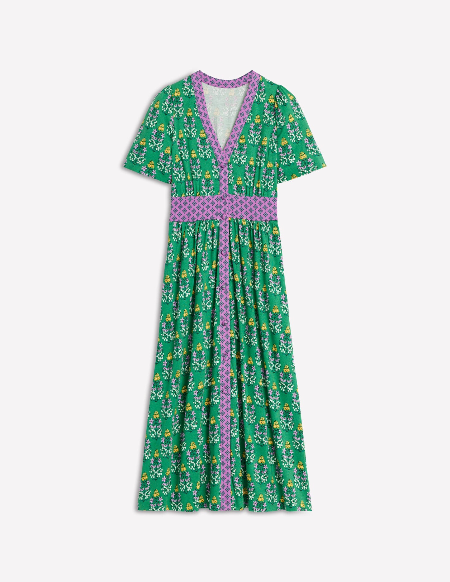 Natalia Jersey Tea Dress-Rich Emerald, Wildflower