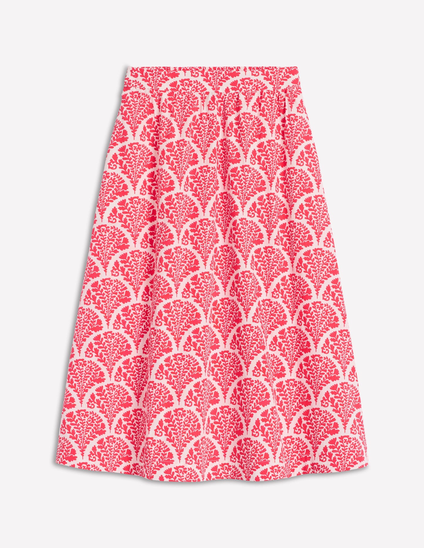 Hattie Poplin Midi Skirt-Jam Red, Blossomy