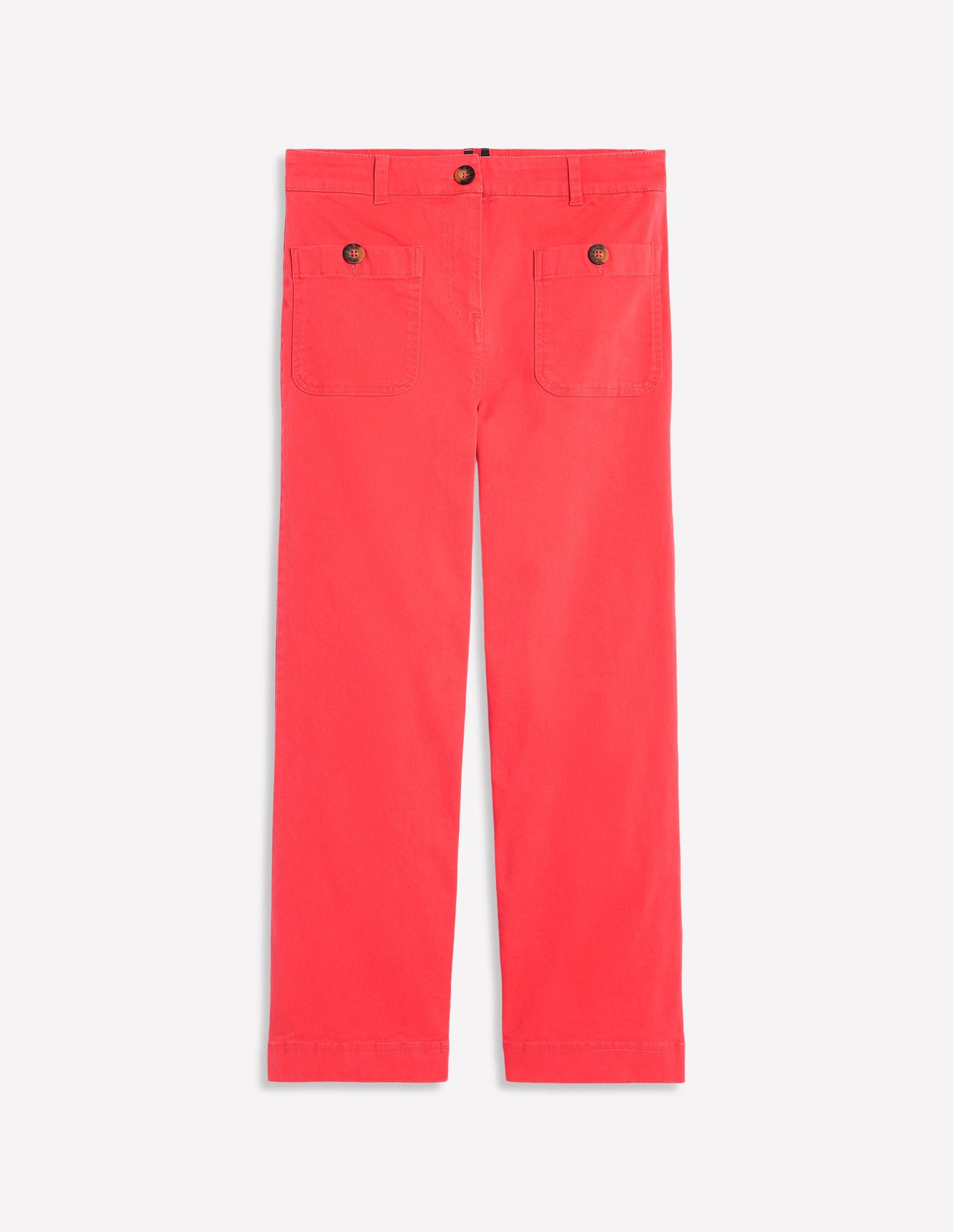 Patch Pocket Crop Chino Pants-Jam Red